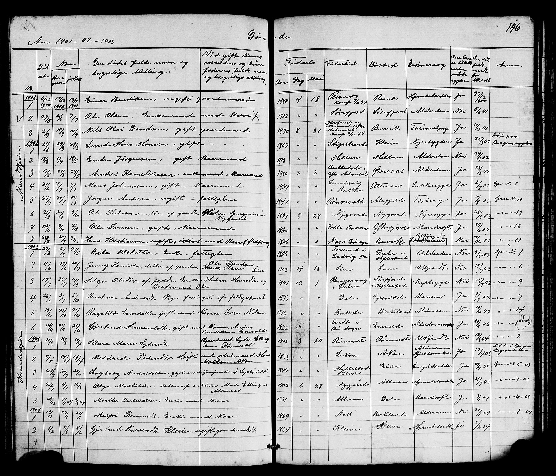 Hyllestad sokneprestembete, SAB/A-80401: Parish register (copy) no. A 2, 1876-1906, p. 146