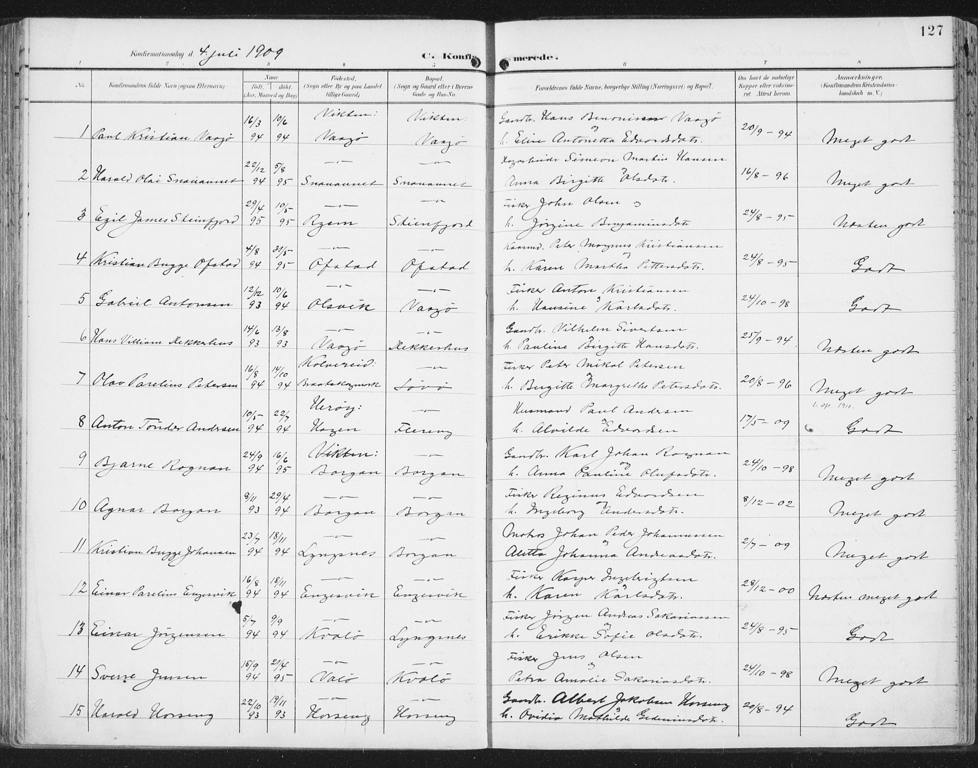 Ministerialprotokoller, klokkerbøker og fødselsregistre - Nord-Trøndelag, SAT/A-1458/786/L0688: Parish register (official) no. 786A04, 1899-1912, p. 127