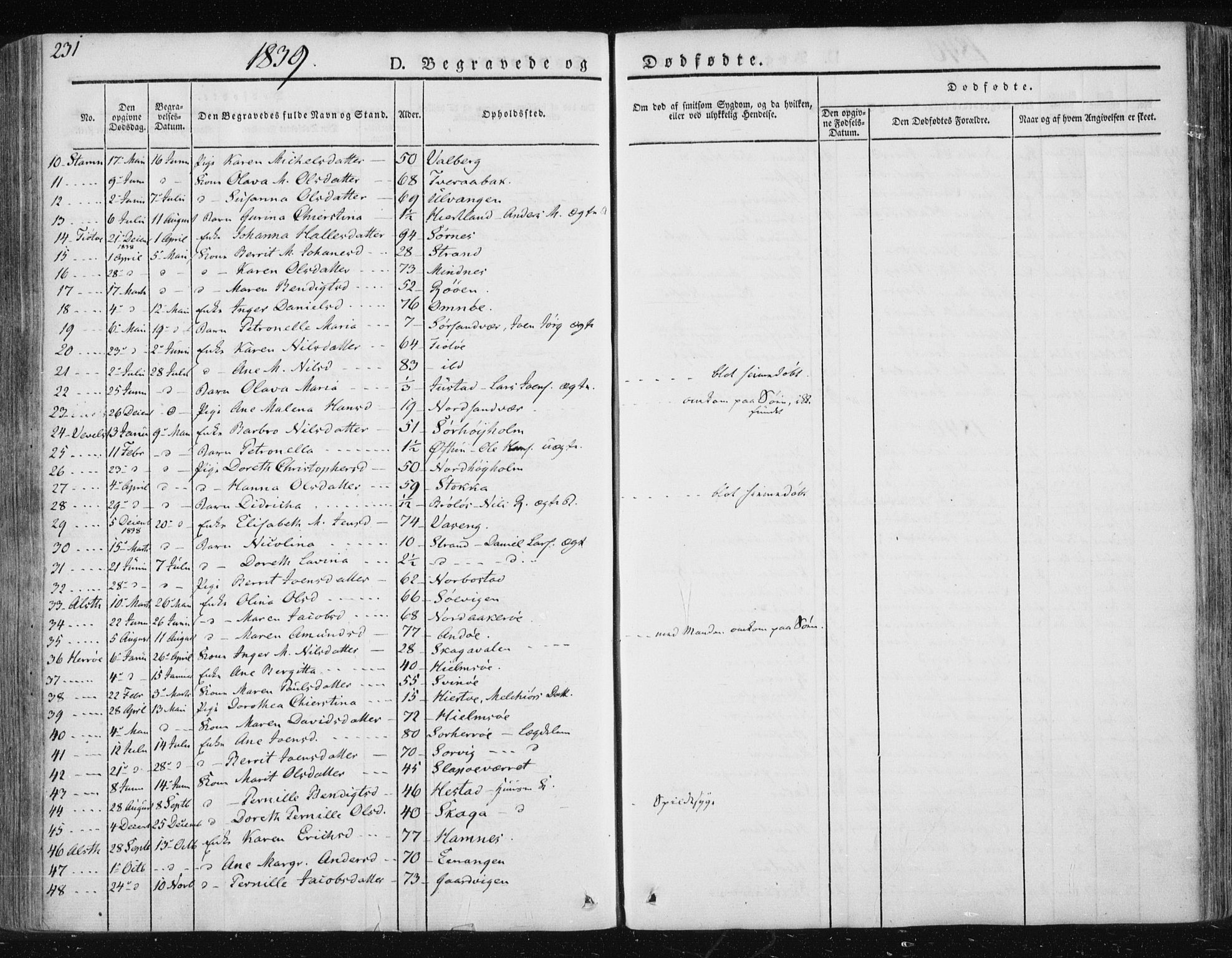 Ministerialprotokoller, klokkerbøker og fødselsregistre - Nordland, AV/SAT-A-1459/830/L0447: Parish register (official) no. 830A11, 1831-1854, p. 231