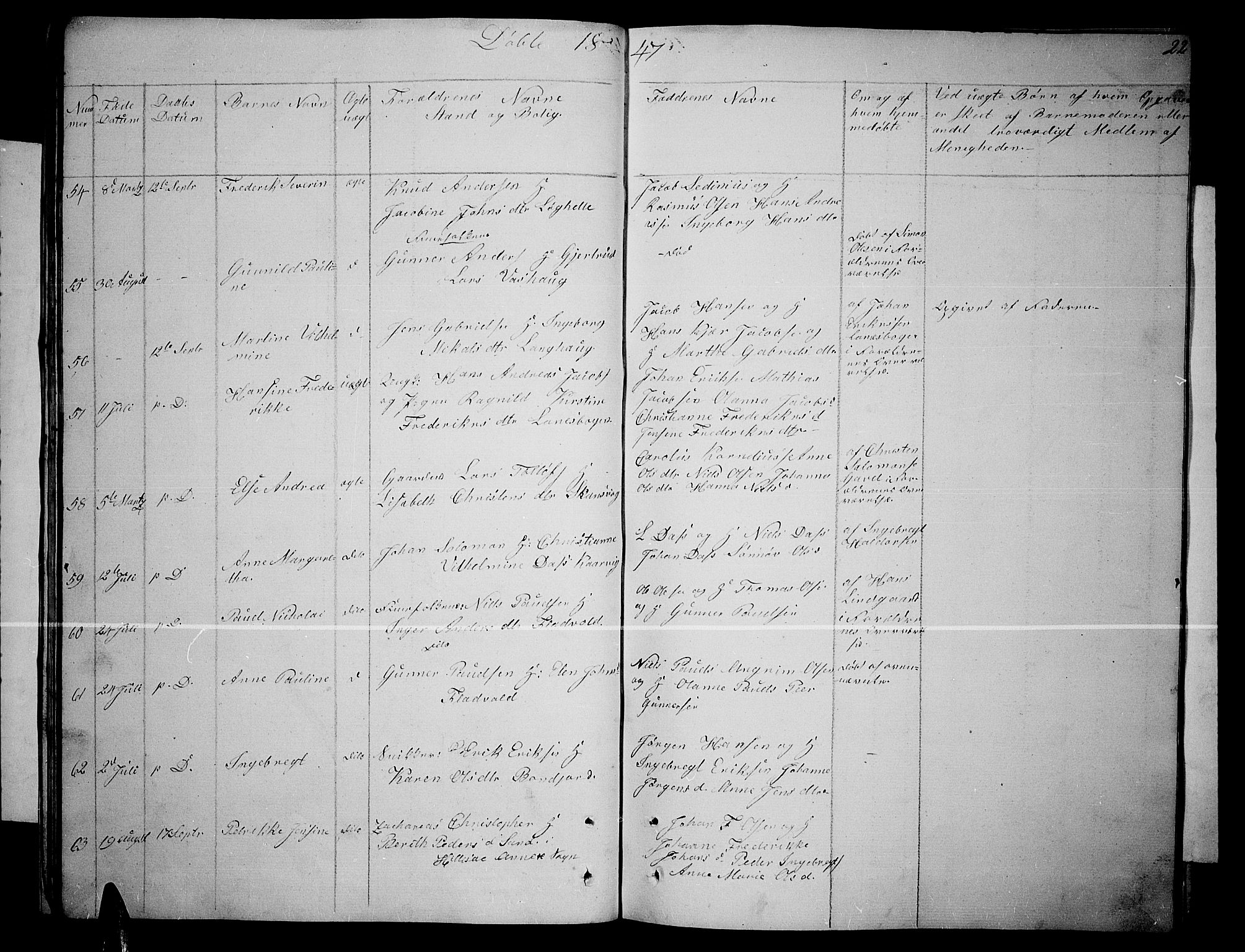 Lenvik sokneprestembete, AV/SATØ-S-1310/H/Ha/Hab/L0003klokker: Parish register (copy) no. 3, 1844-1858, p. 22