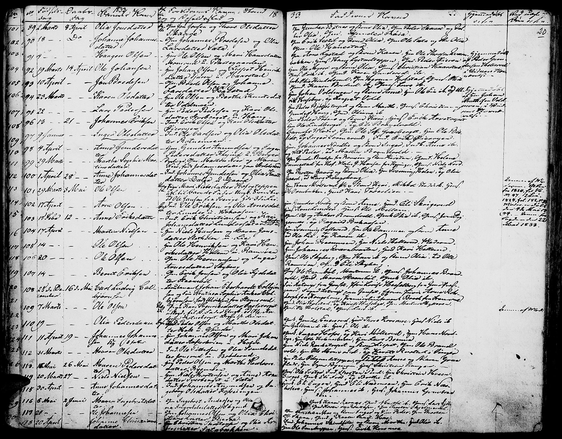 Grue prestekontor, AV/SAH-PREST-036/H/Ha/Haa/L0007: Parish register (official) no. 7, 1830-1847, p. 20