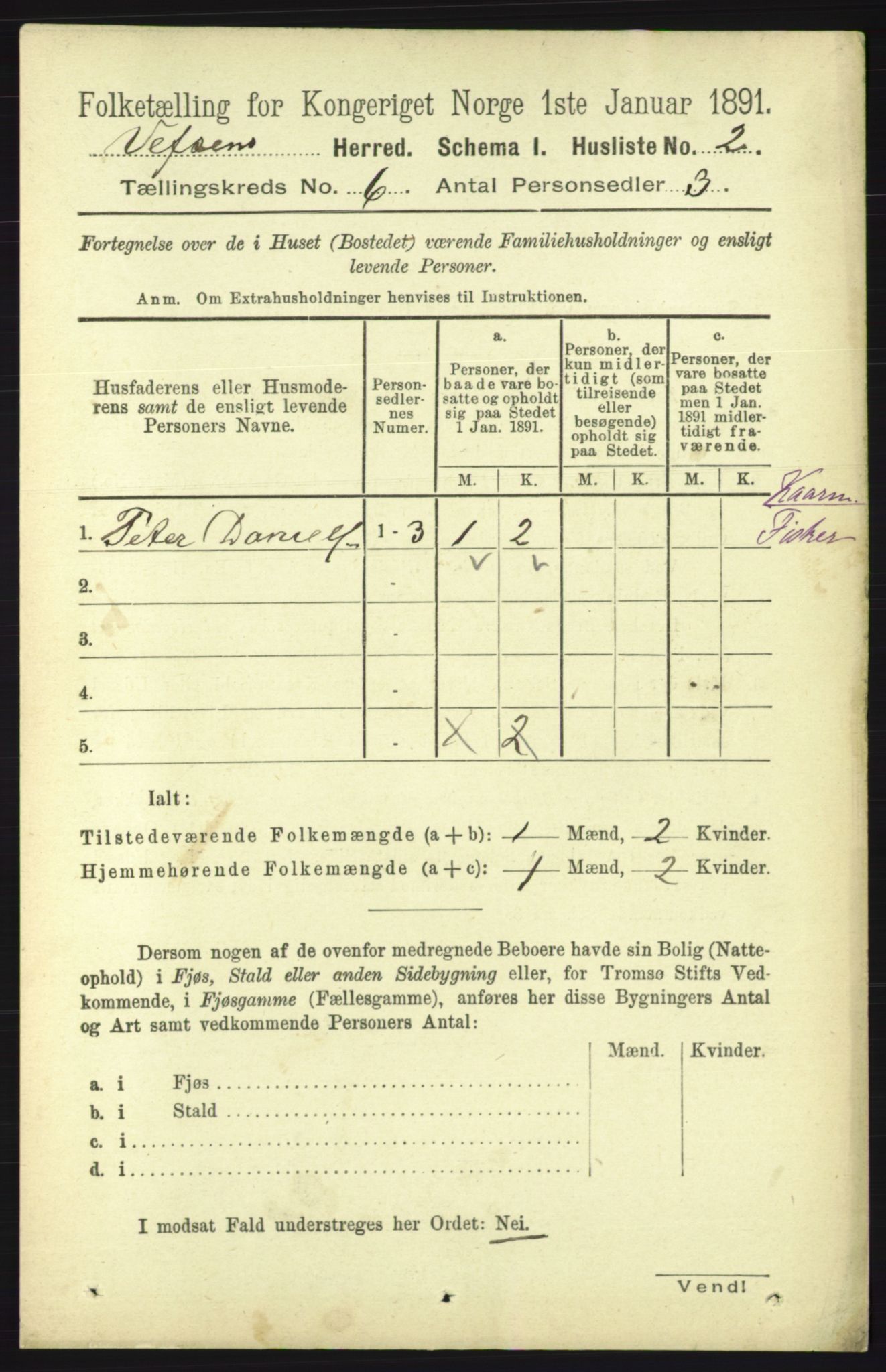 RA, 1891 census for 1824 Vefsn, 1891, p. 2667