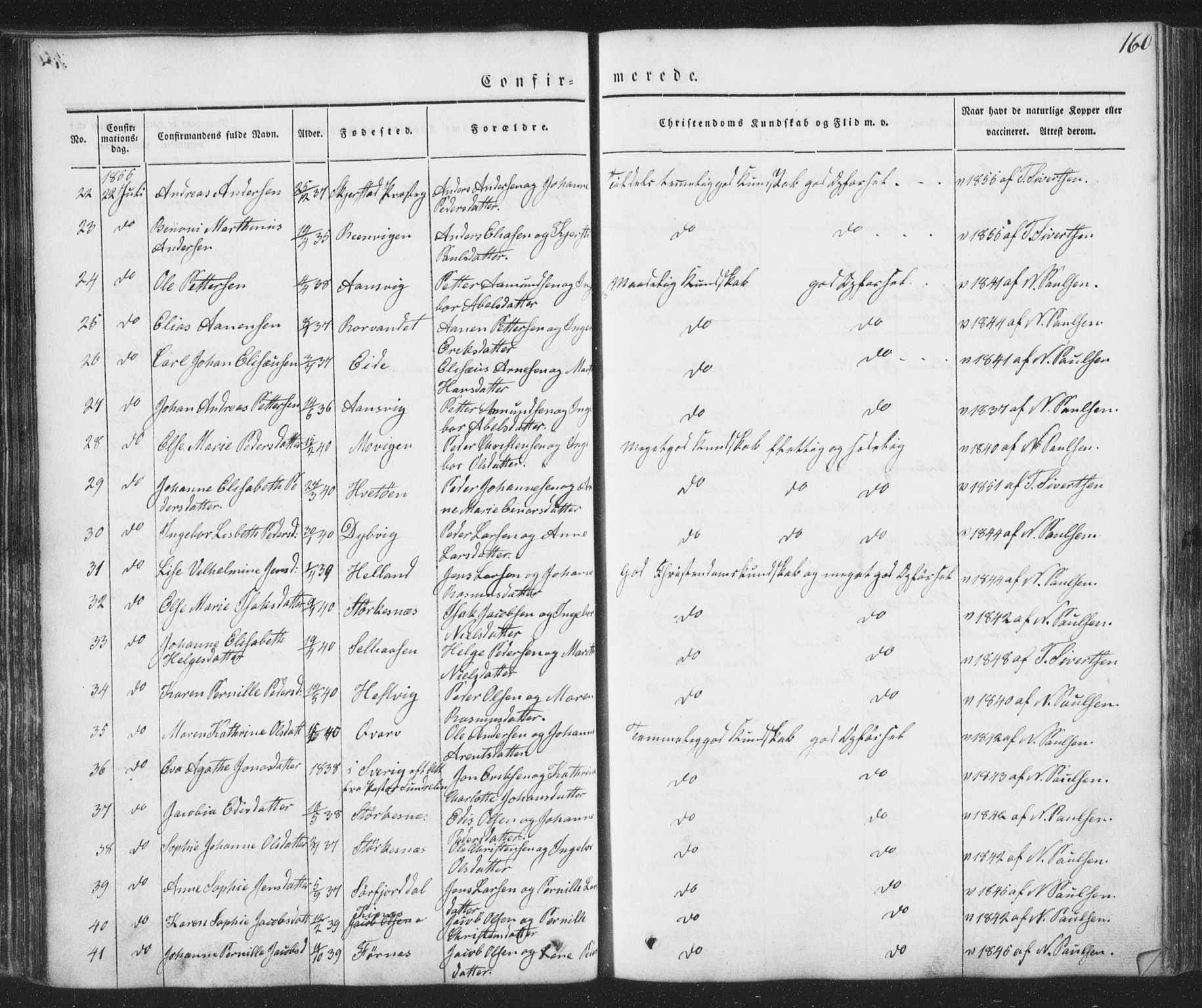 Ministerialprotokoller, klokkerbøker og fødselsregistre - Nordland, AV/SAT-A-1459/853/L0769: Parish register (official) no. 853A08, 1836-1856, p. 160