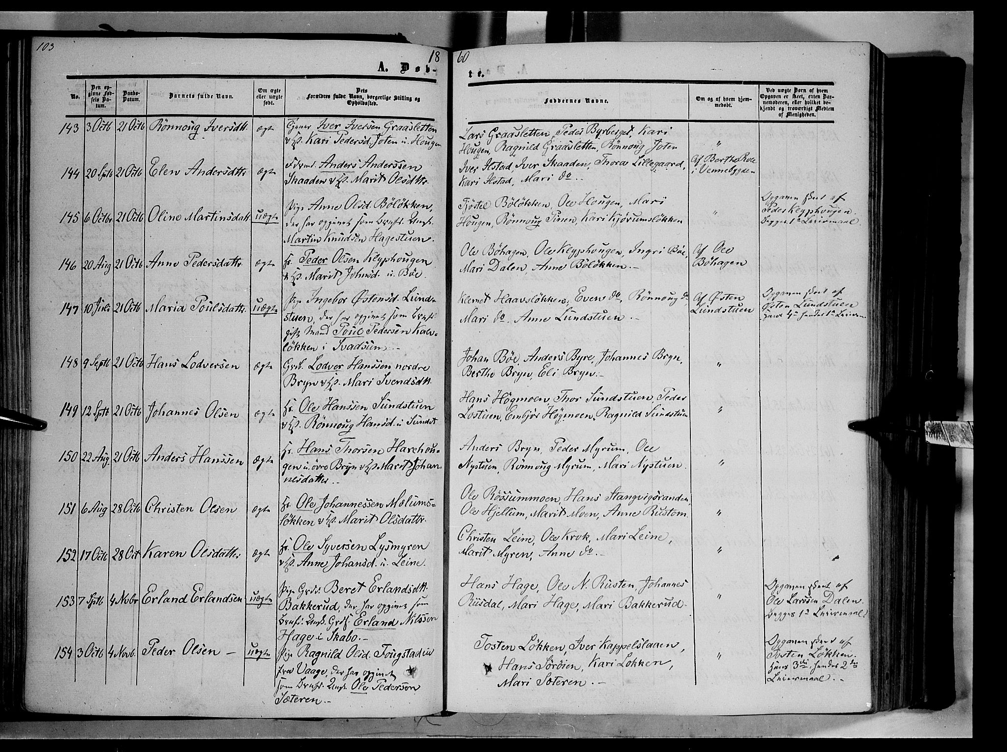 Nord-Fron prestekontor, AV/SAH-PREST-080/H/Ha/Haa/L0001: Parish register (official) no. 1, 1851-1864, p. 103