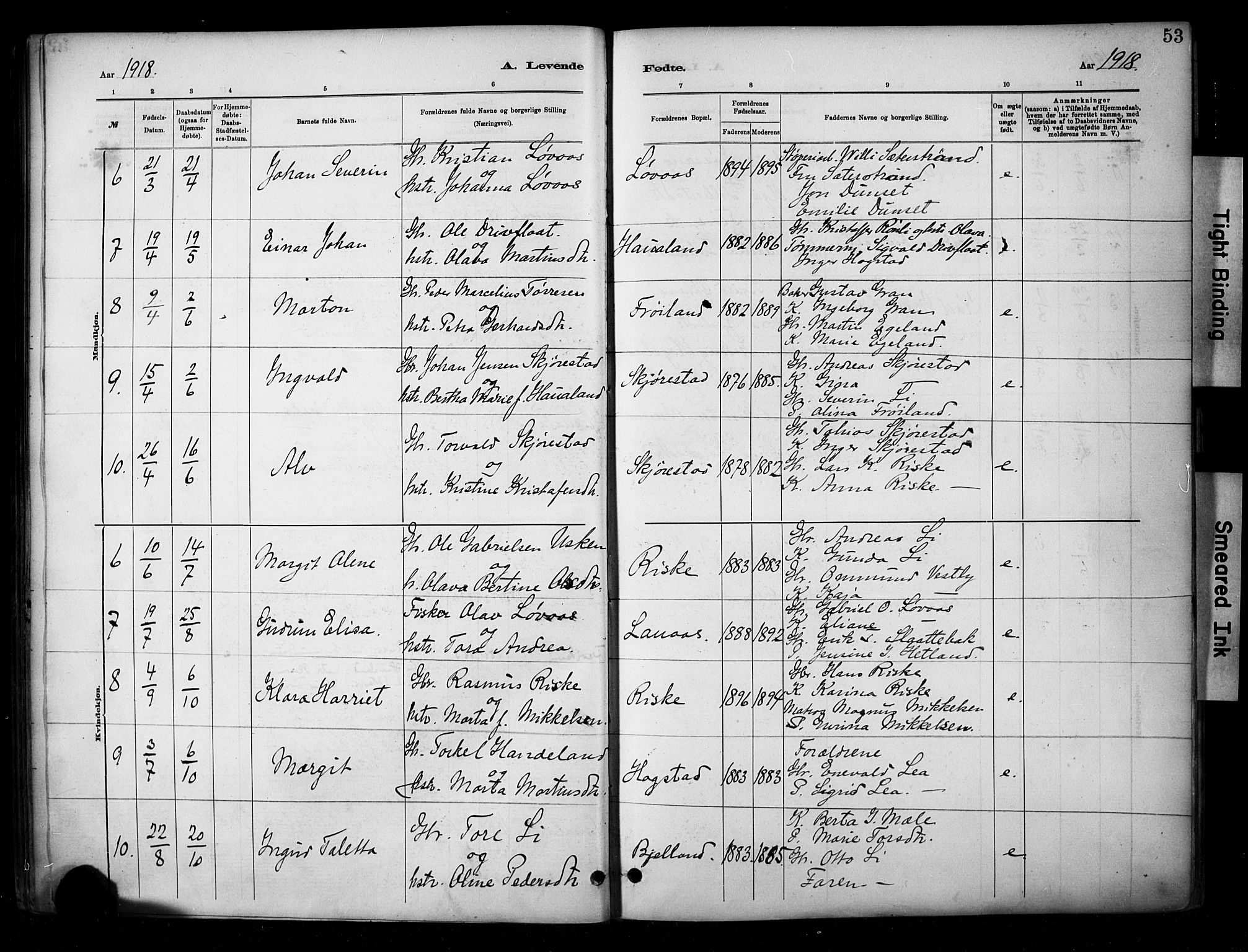 Hetland sokneprestkontor, AV/SAST-A-101826/30/30BA/L0010: Parish register (official) no. A 10, 1882-1925, p. 53