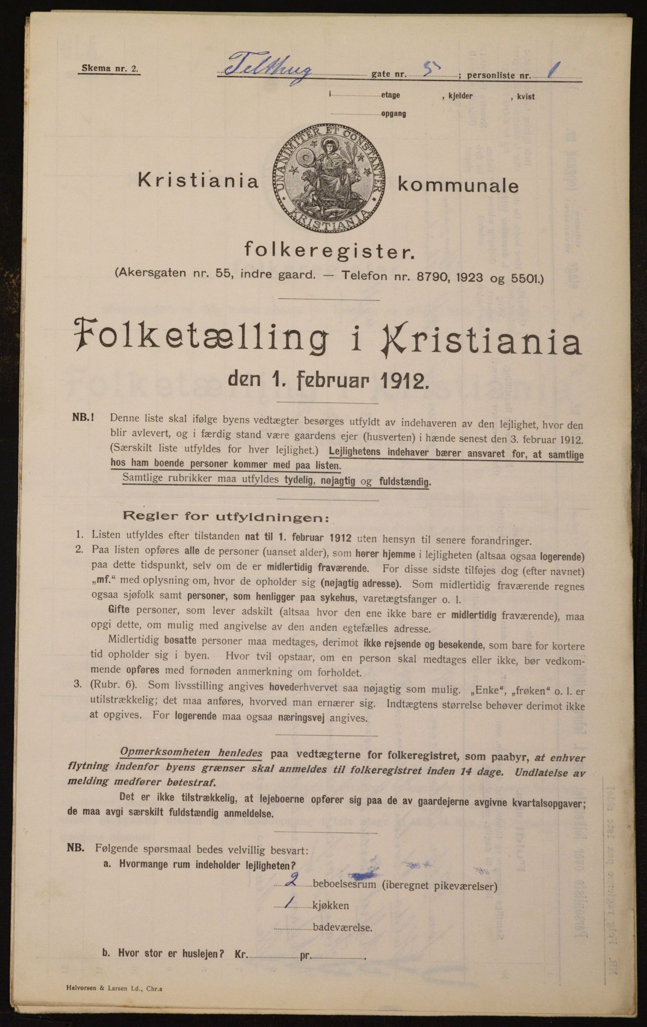 OBA, Municipal Census 1912 for Kristiania, 1912, p. 107612