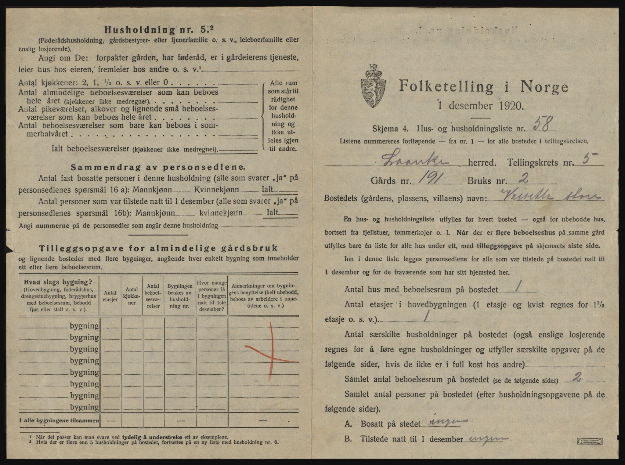 SAT, 1920 census for Lånke, 1920, p. 556