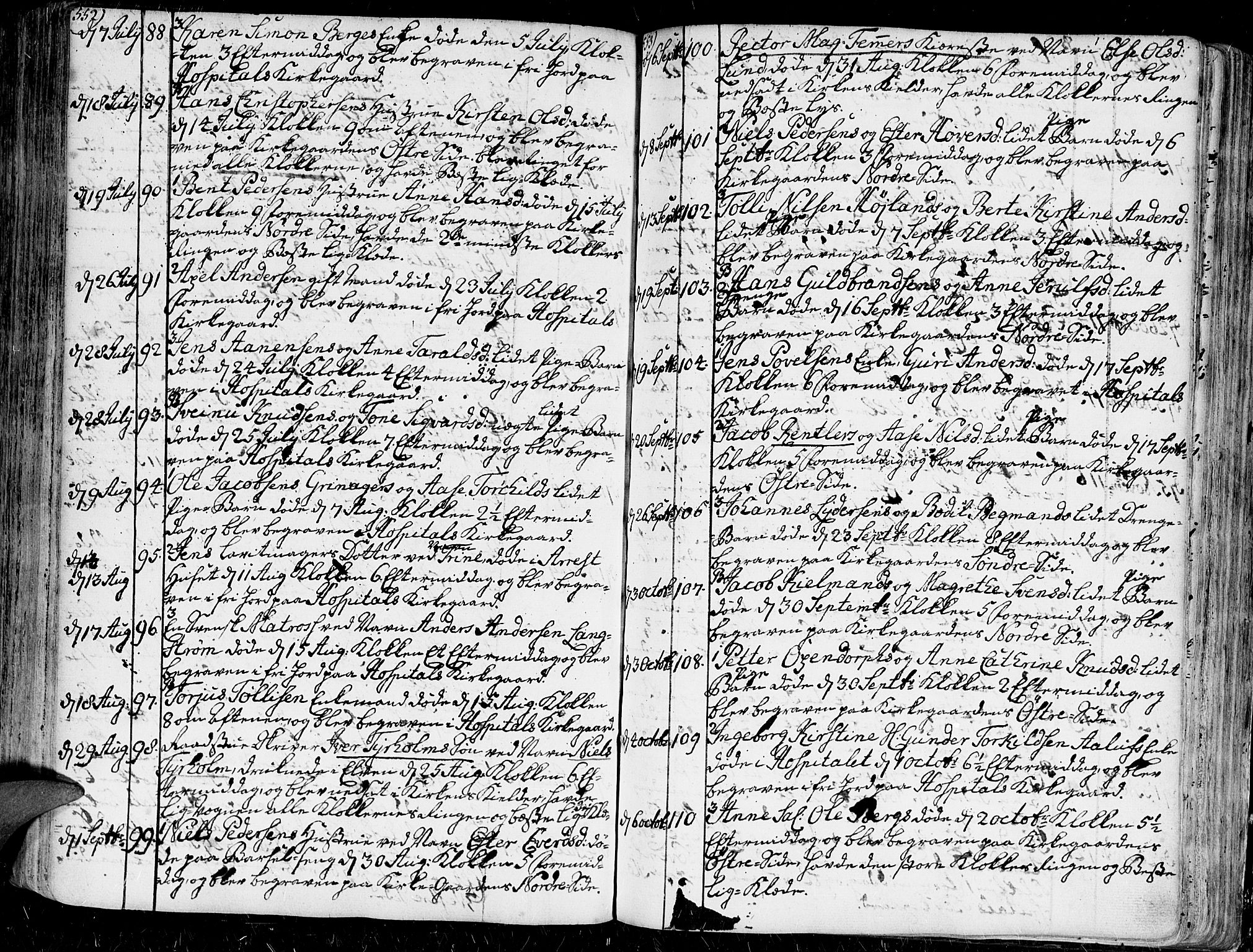 Kristiansand domprosti, AV/SAK-1112-0006/F/Fa/L0001: Parish register (official) no. A 1, 1734-1793, p. 552-553