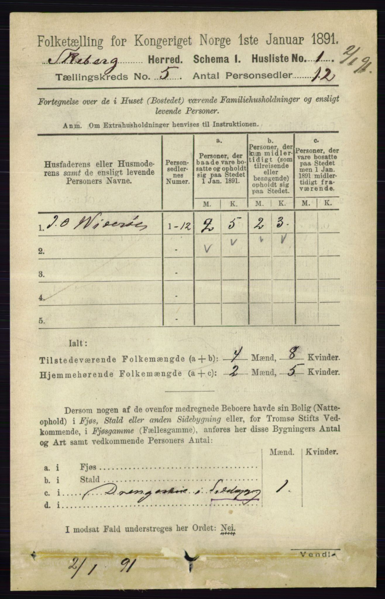 RA, 1891 census for 0115 Skjeberg, 1891, p. 2194