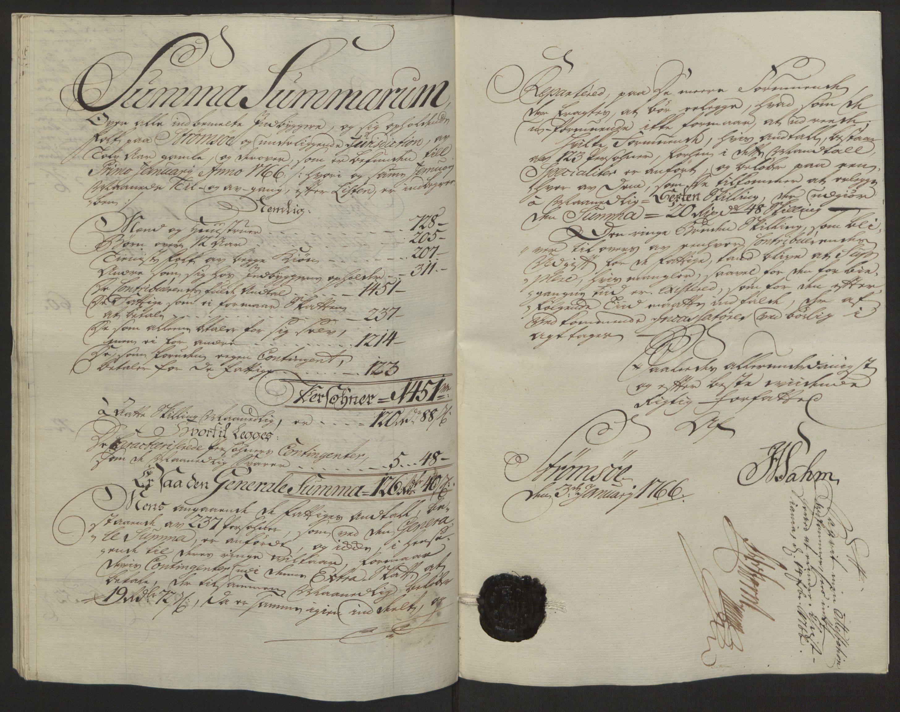 Rentekammeret inntil 1814, Reviderte regnskaper, Byregnskaper, AV/RA-EA-4066/R/Rg/L0144/0001: [G4] Kontribusjonsregnskap / Ekstraskatt, 1762-1767, p. 446