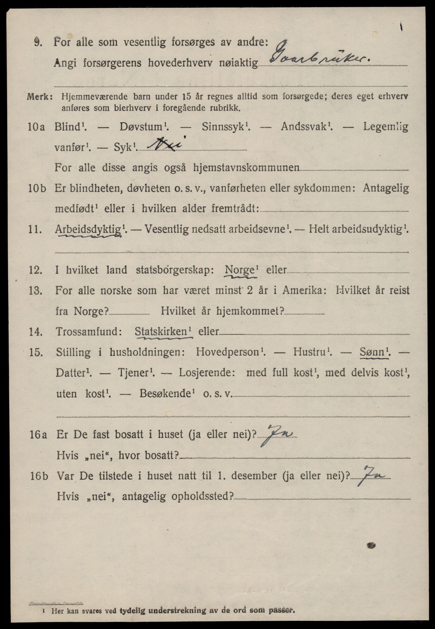 SAT, 1920 census for Vestnes, 1920, p. 3934