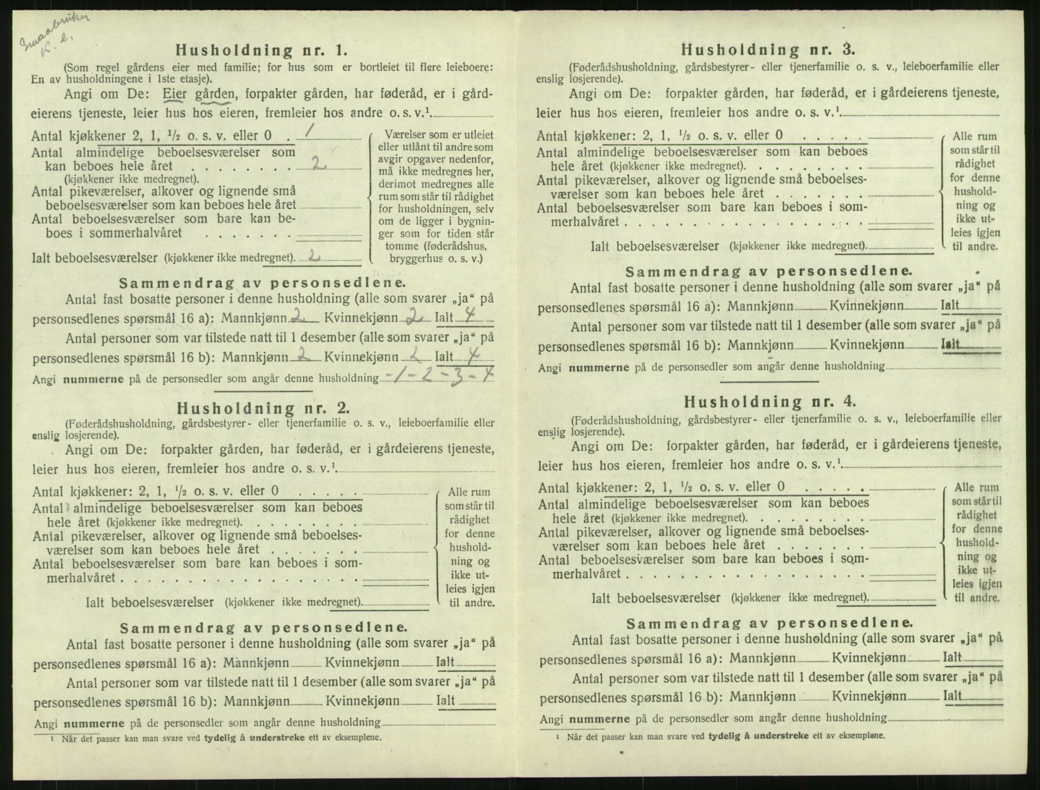 SAT, 1920 census for Hustad, 1920, p. 380