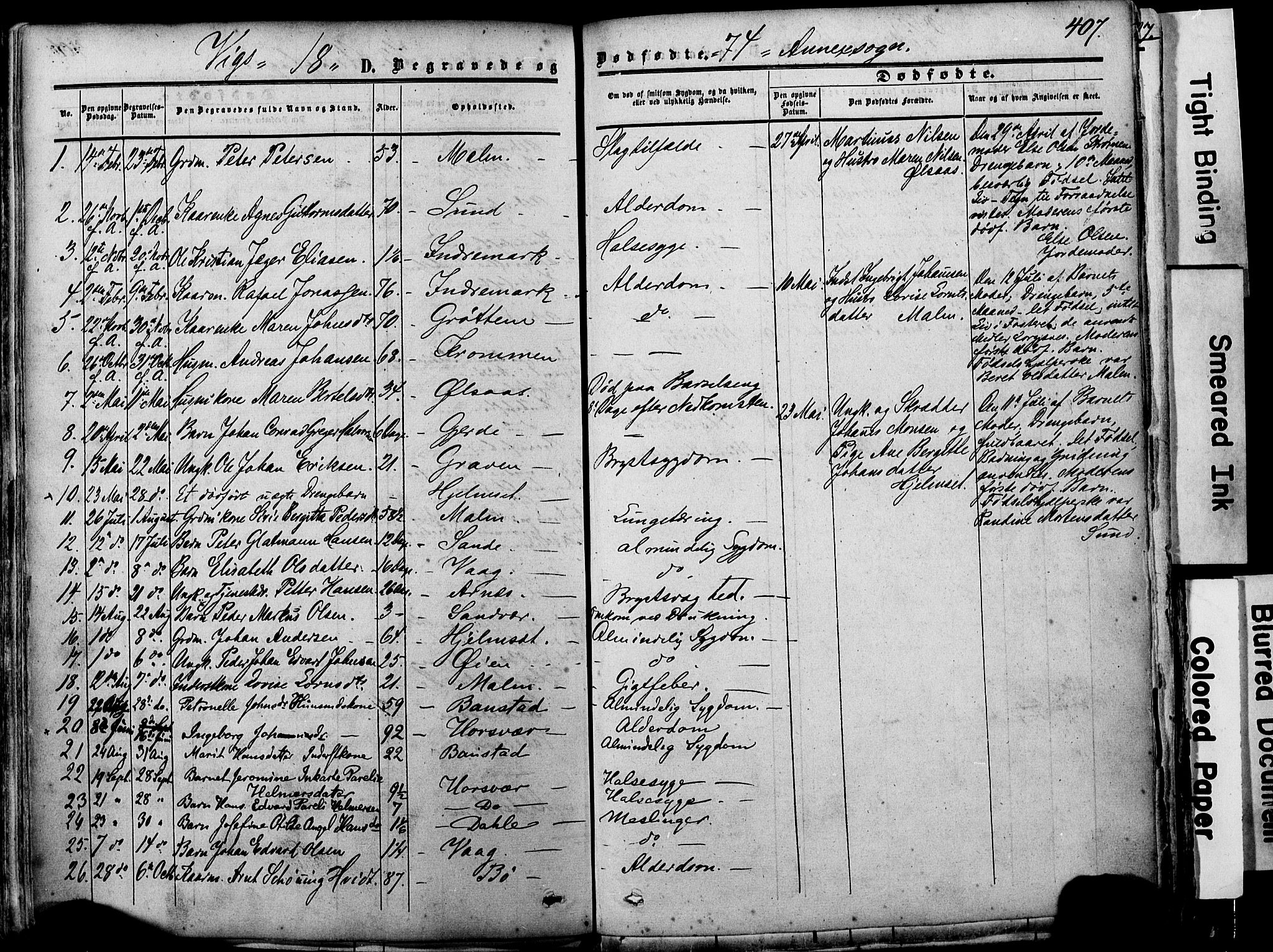 Ministerialprotokoller, klokkerbøker og fødselsregistre - Nordland, AV/SAT-A-1459/812/L0176: Parish register (official) no. 812A05, 1834-1874, p. 407