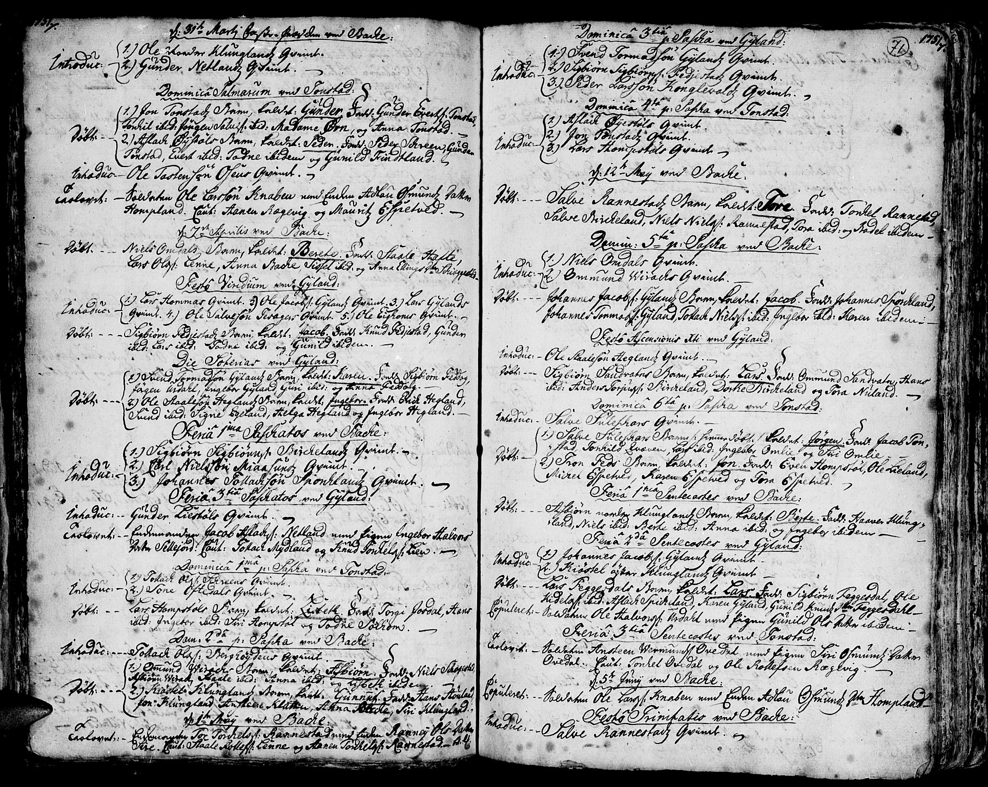 Bakke sokneprestkontor, AV/SAK-1111-0002/F/Fa/Faa/L0001: Parish register (official) no. A 1, 1741-1780, p. 71