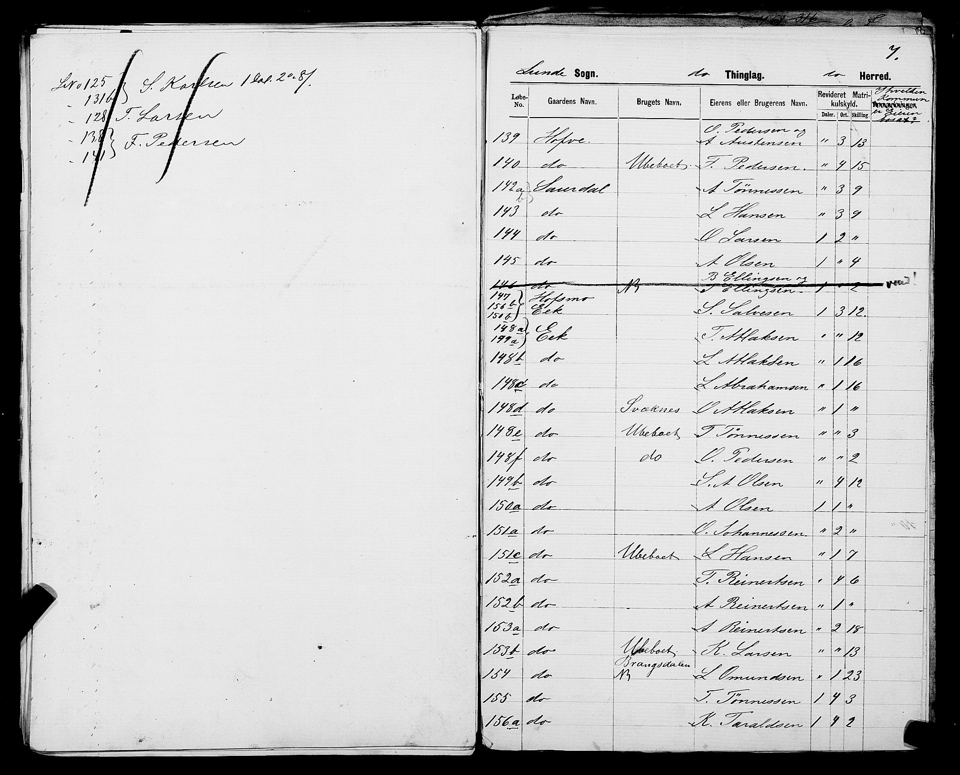 SAST, 1875 census for 1112P Lund, 1875, p. 27