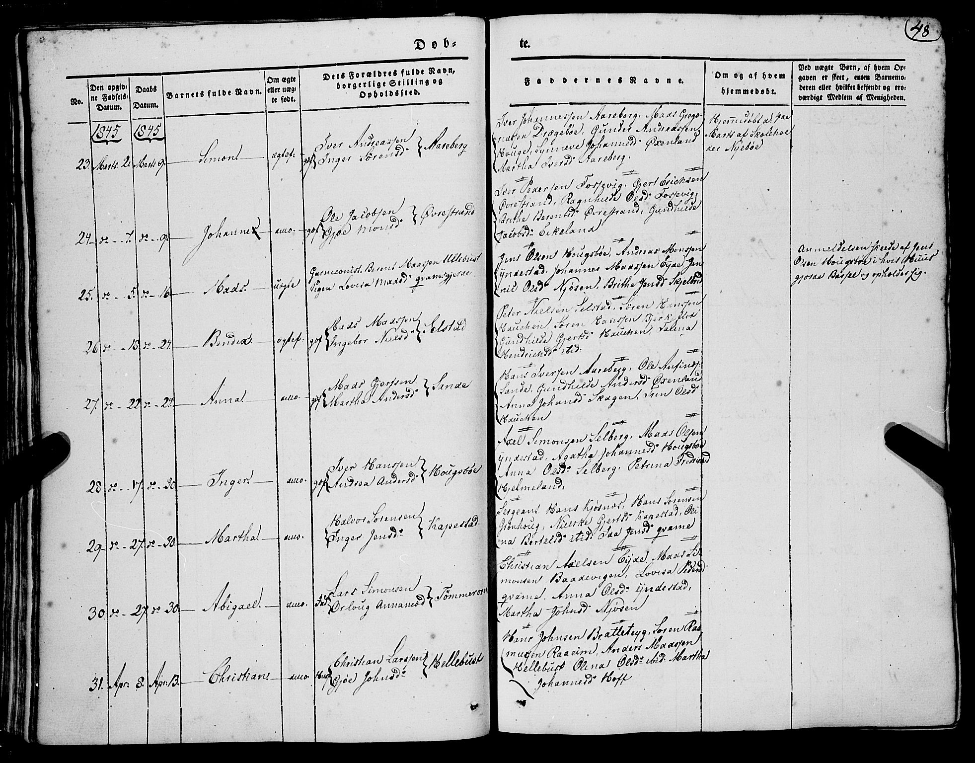 Gaular sokneprestembete, SAB/A-80001/H/Haa: Parish register (official) no. A 4I, 1840-1859, p. 48