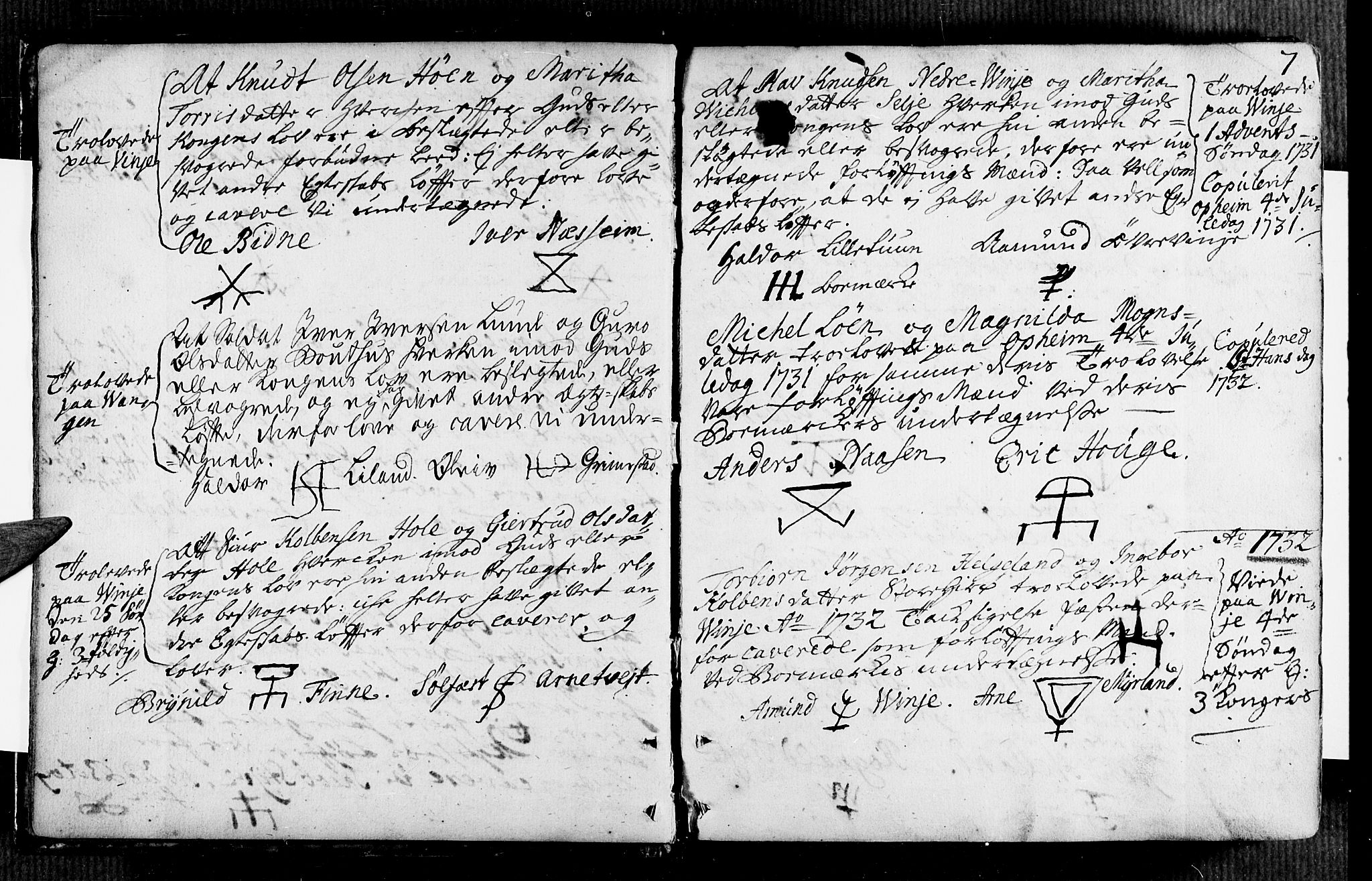 Voss sokneprestembete, AV/SAB-A-79001/H/Haa: Parish register (official) no. A 7, 1731-1773, p. 7