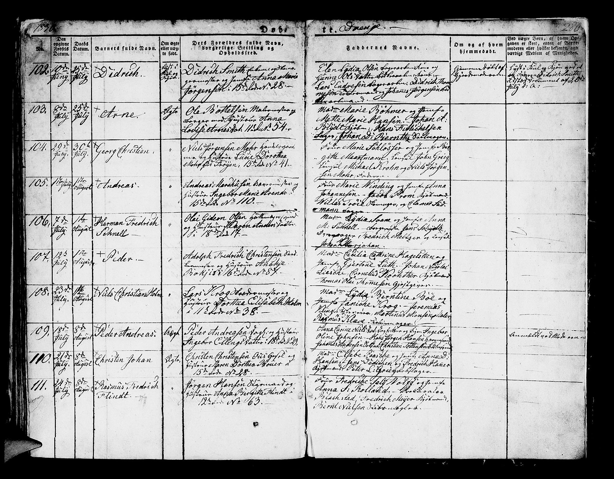 Domkirken sokneprestembete, SAB/A-74801/H/Hab/L0005: Parish register (copy) no. A 5, 1821-1830, p. 286