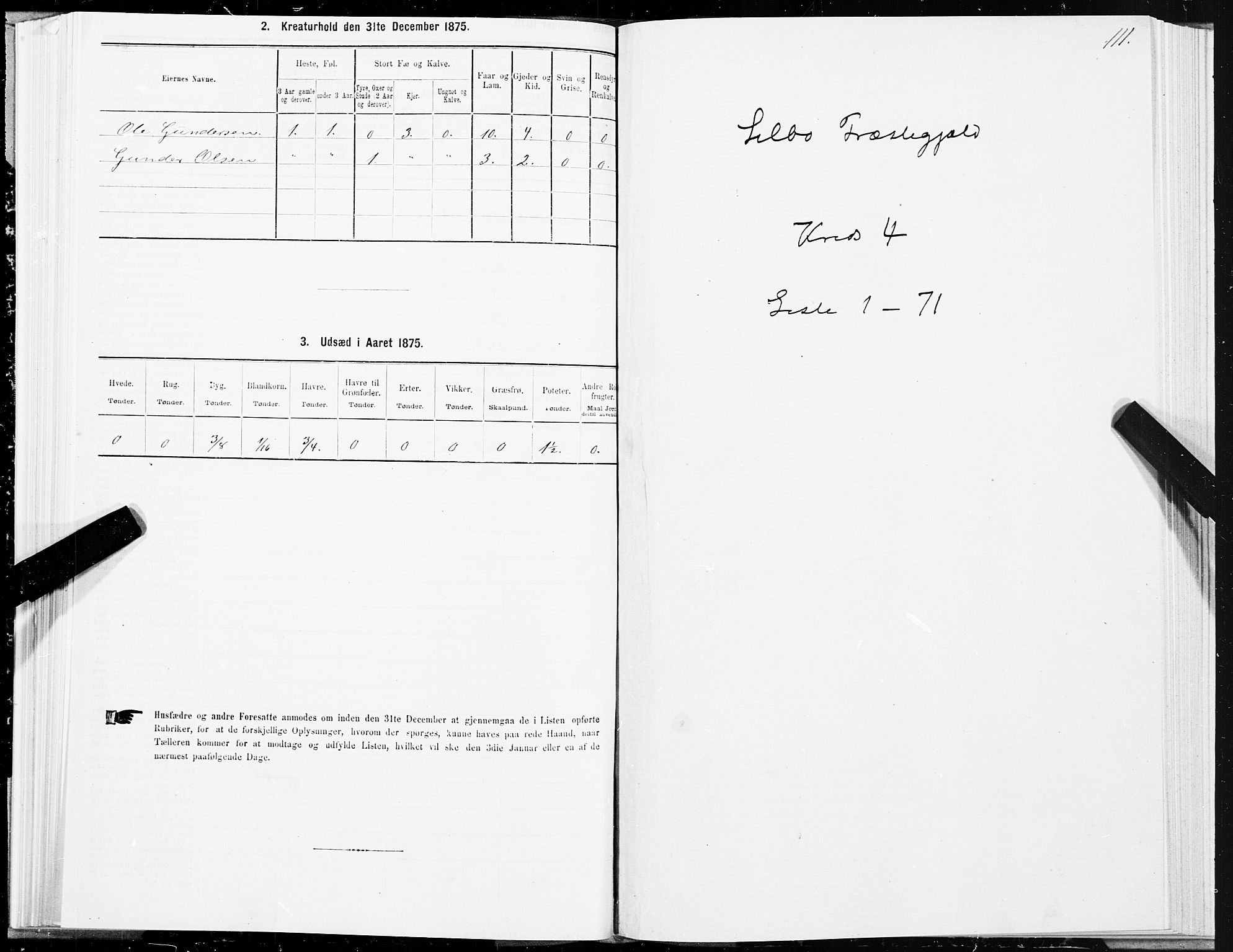 SAT, 1875 census for 1664P Selbu, 1875, p. 2111