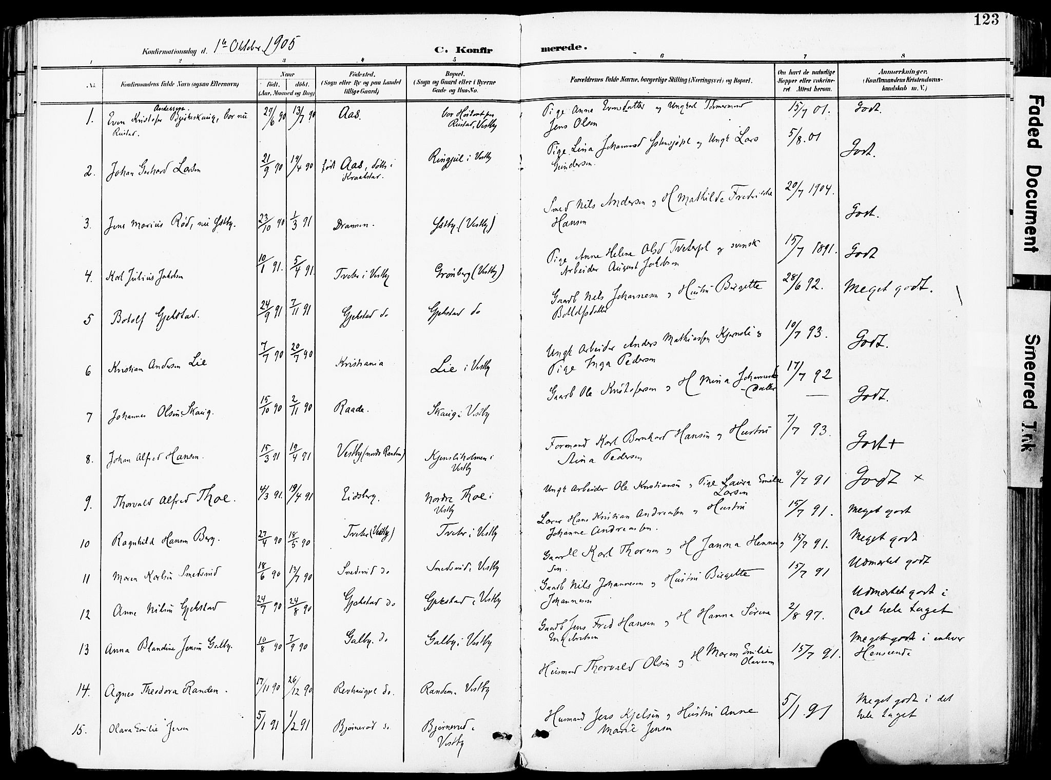 Vestby prestekontor Kirkebøker, SAO/A-10893/F/Fa/L0010: Parish register (official) no. I 10, 1900-1926, p. 123