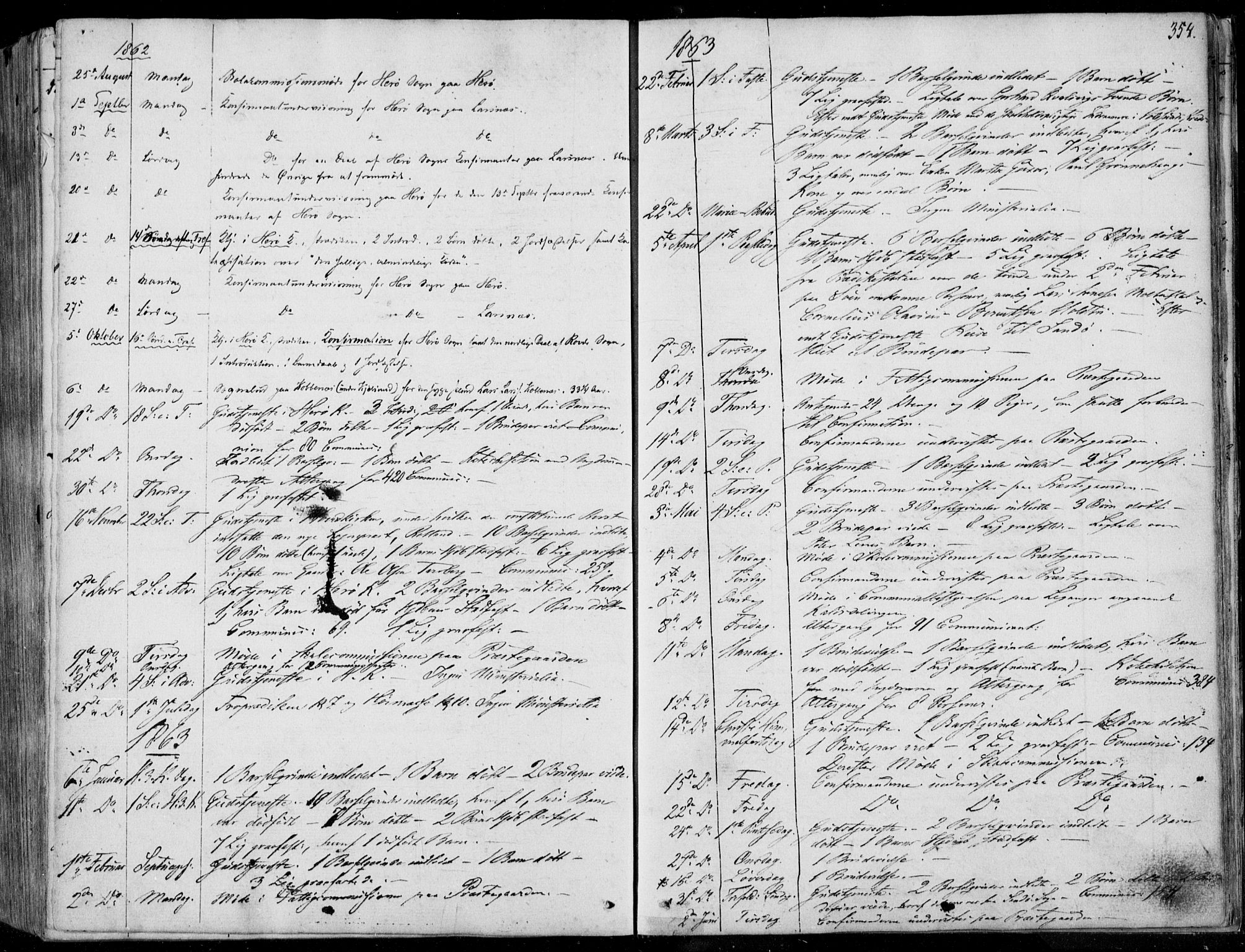 Ministerialprotokoller, klokkerbøker og fødselsregistre - Møre og Romsdal, AV/SAT-A-1454/507/L0070: Parish register (official) no. 507A05, 1842-1873, p. 354