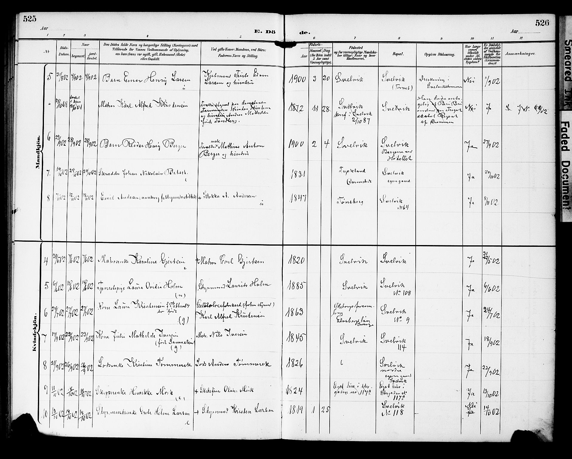 Strømm kirkebøker, AV/SAKO-A-322/G/Gb/L0002: Parish register (copy) no. II 2, 1897-1928, p. 525-526