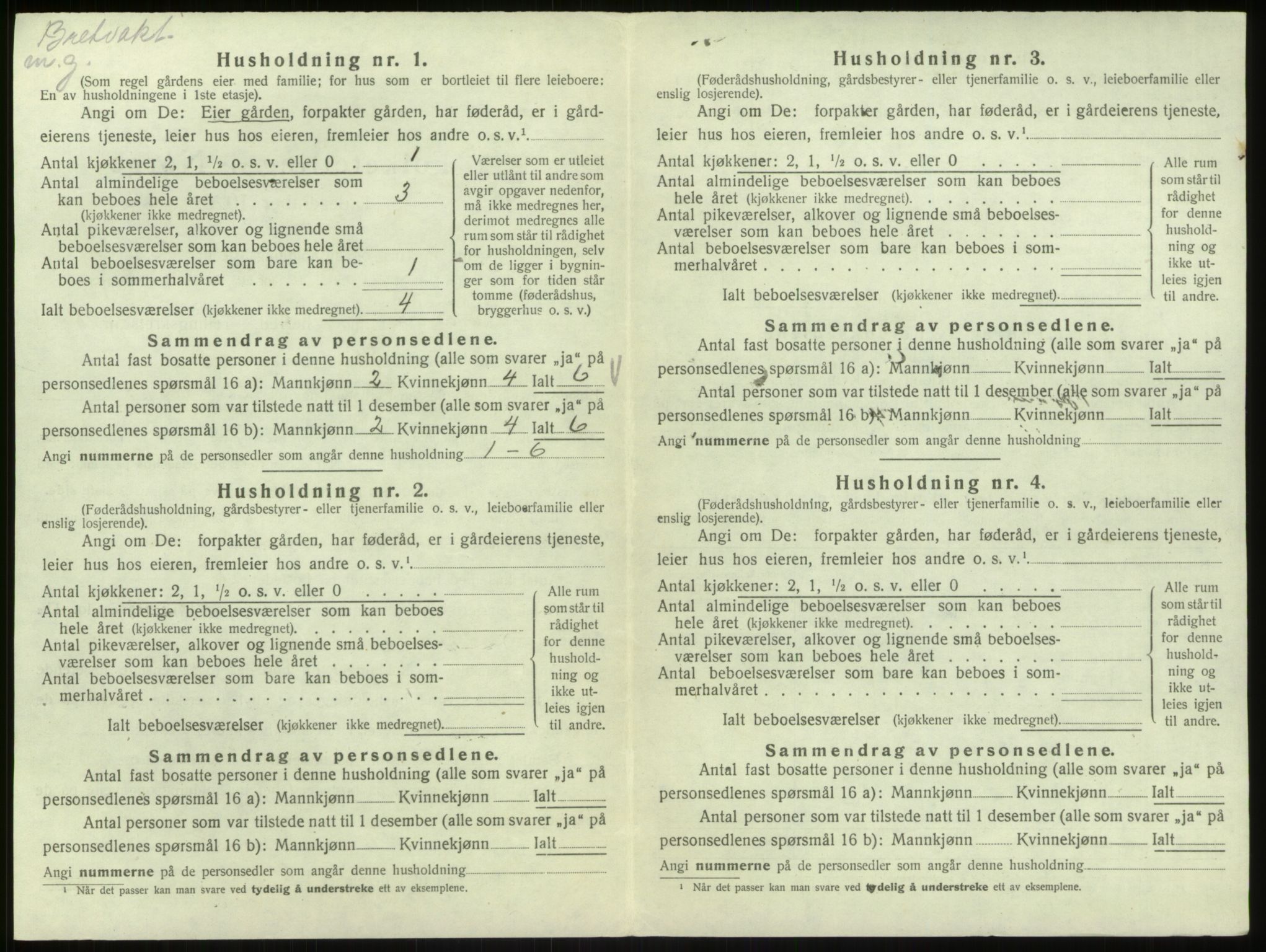 SAB, 1920 census for Hosanger, 1920, p. 449