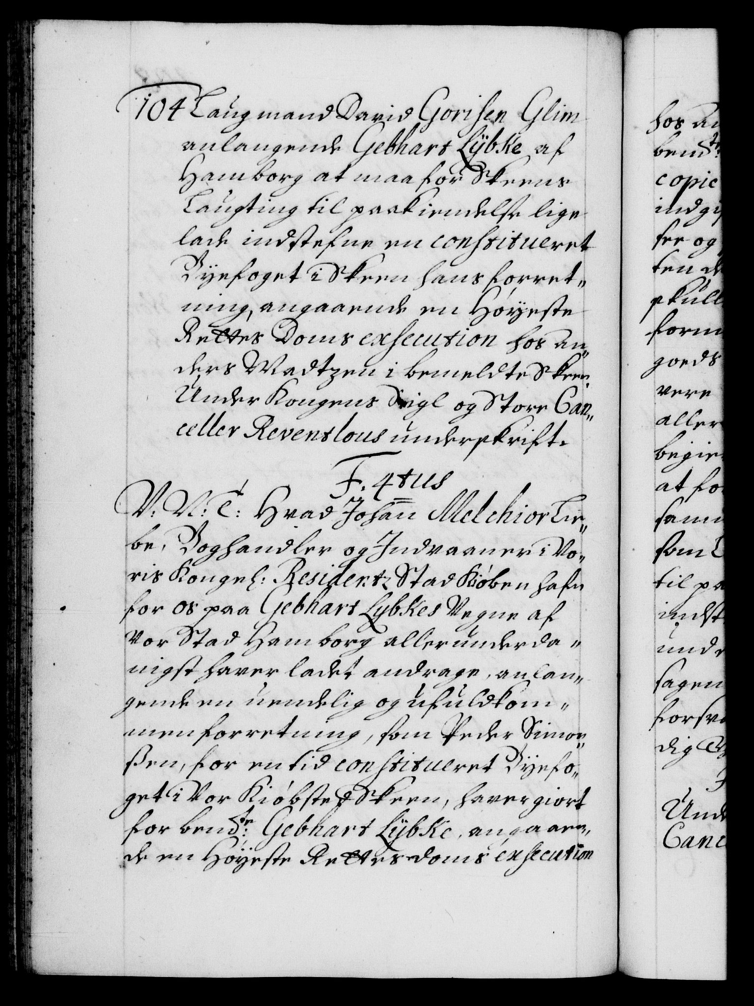 Danske Kanselli 1572-1799, AV/RA-EA-3023/F/Fc/Fca/Fcab/L0017: Norske tegnelser, 1704-1706, p. 108b