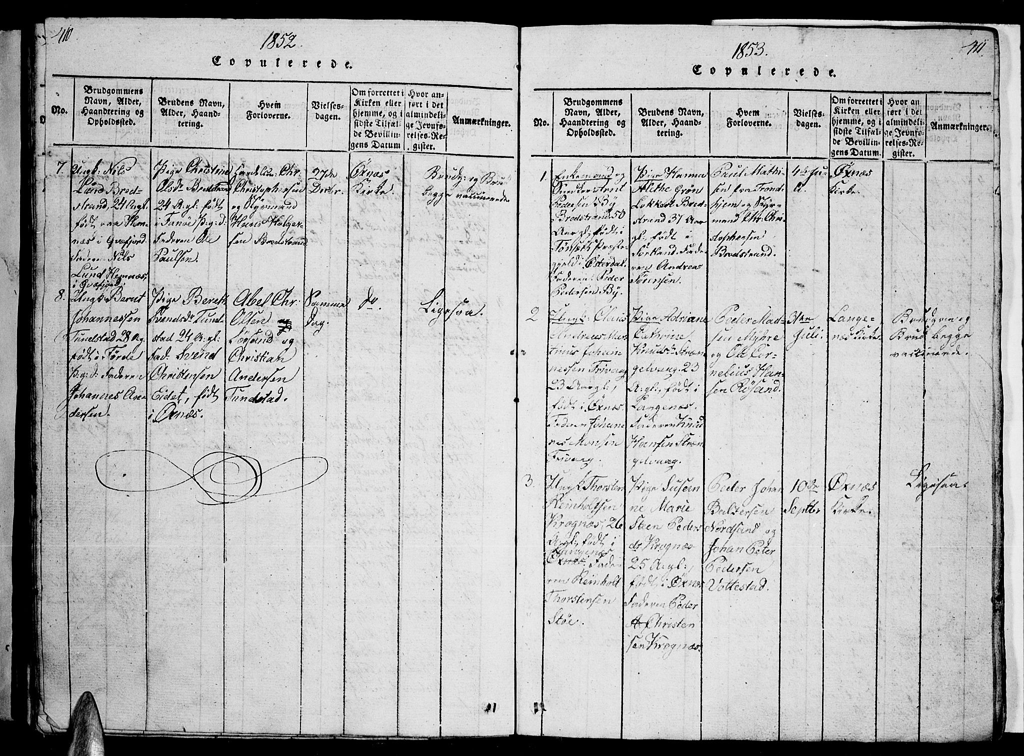 Ministerialprotokoller, klokkerbøker og fødselsregistre - Nordland, AV/SAT-A-1459/893/L1346: Parish register (copy) no. 893C01, 1820-1858, p. 410-411