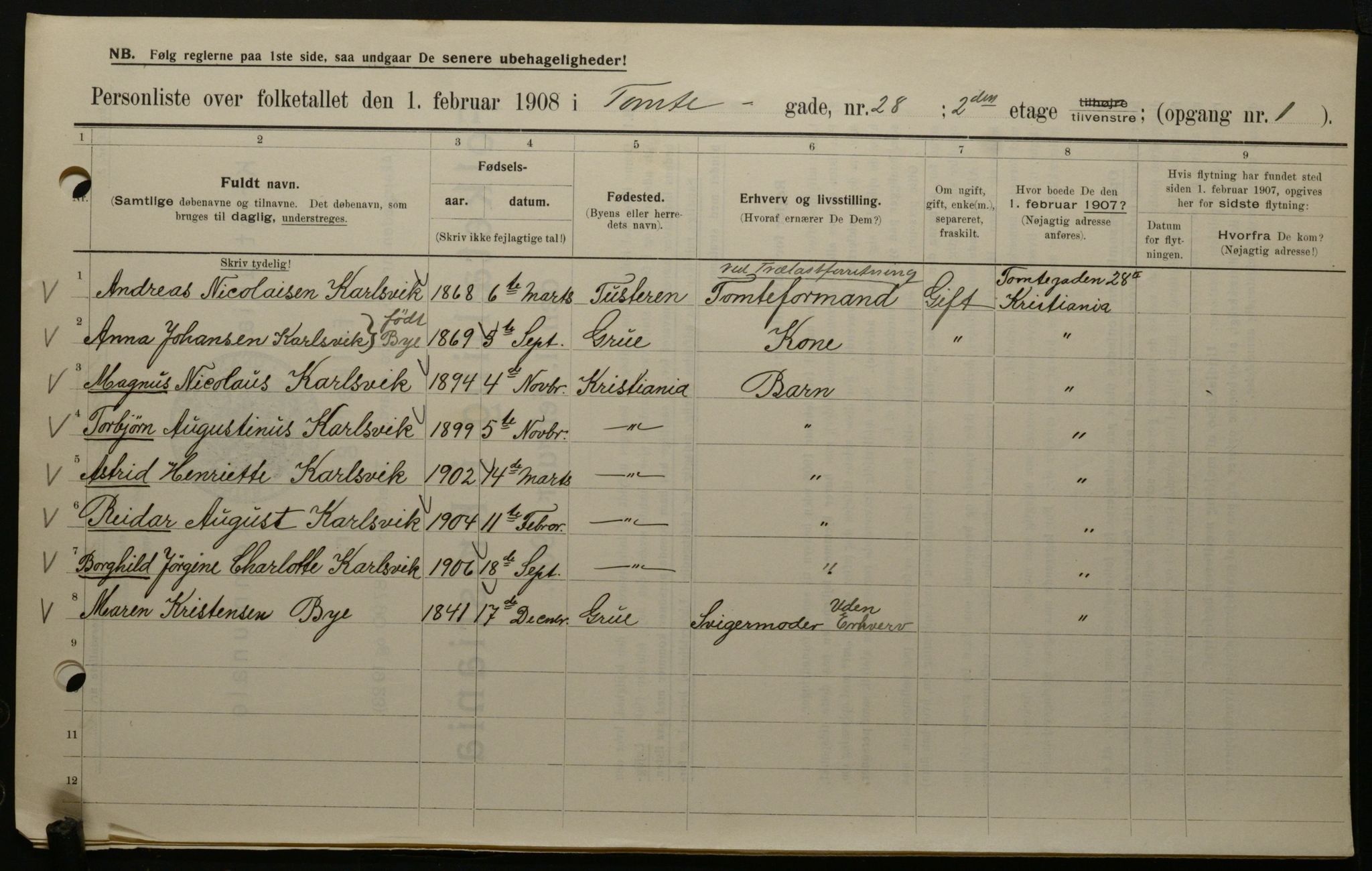 OBA, Municipal Census 1908 for Kristiania, 1908, p. 102240