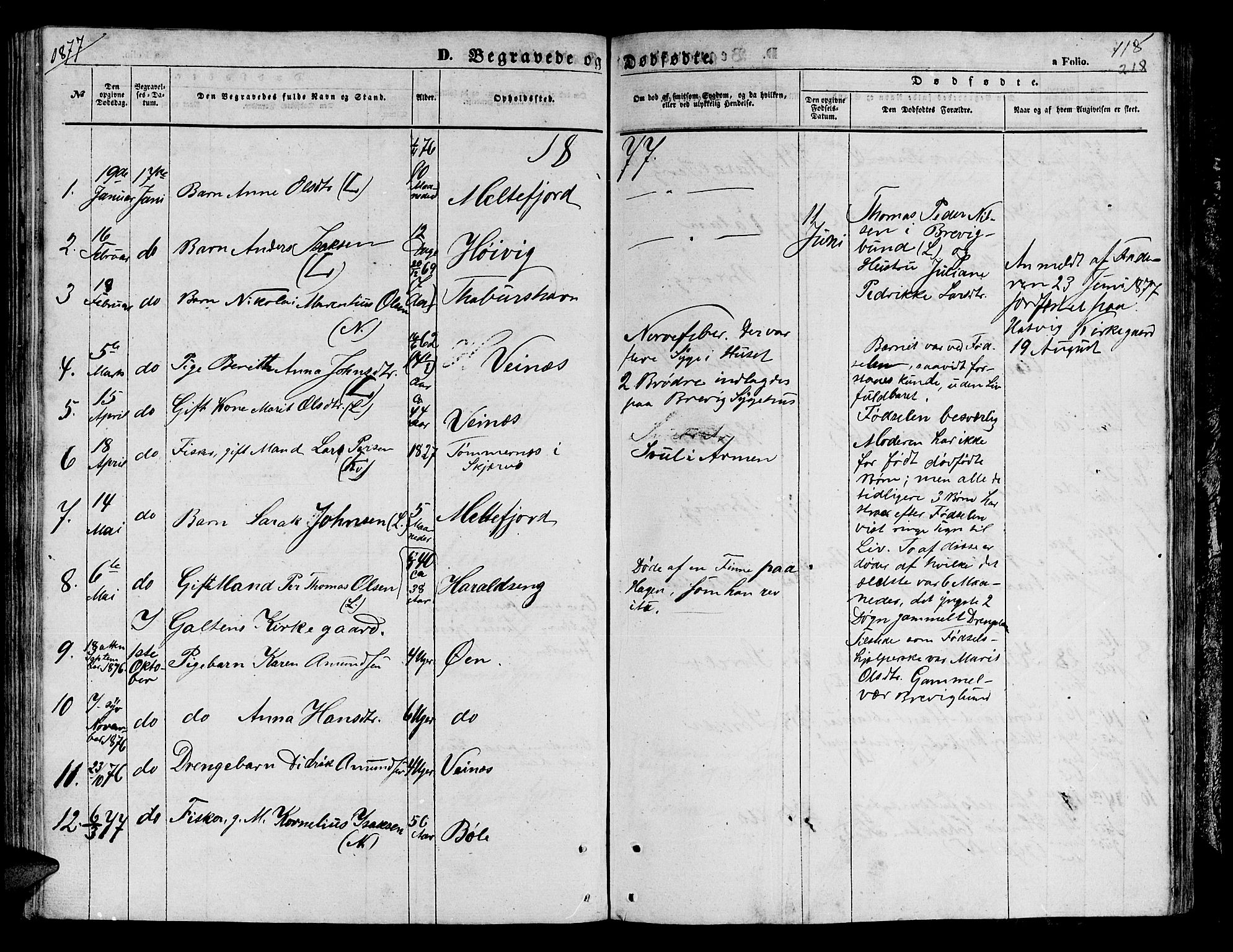 Loppa sokneprestkontor, SATØ/S-1339/H/Hb/L0003klokker: Parish register (copy) no. 3, 1853-1880, p. 218