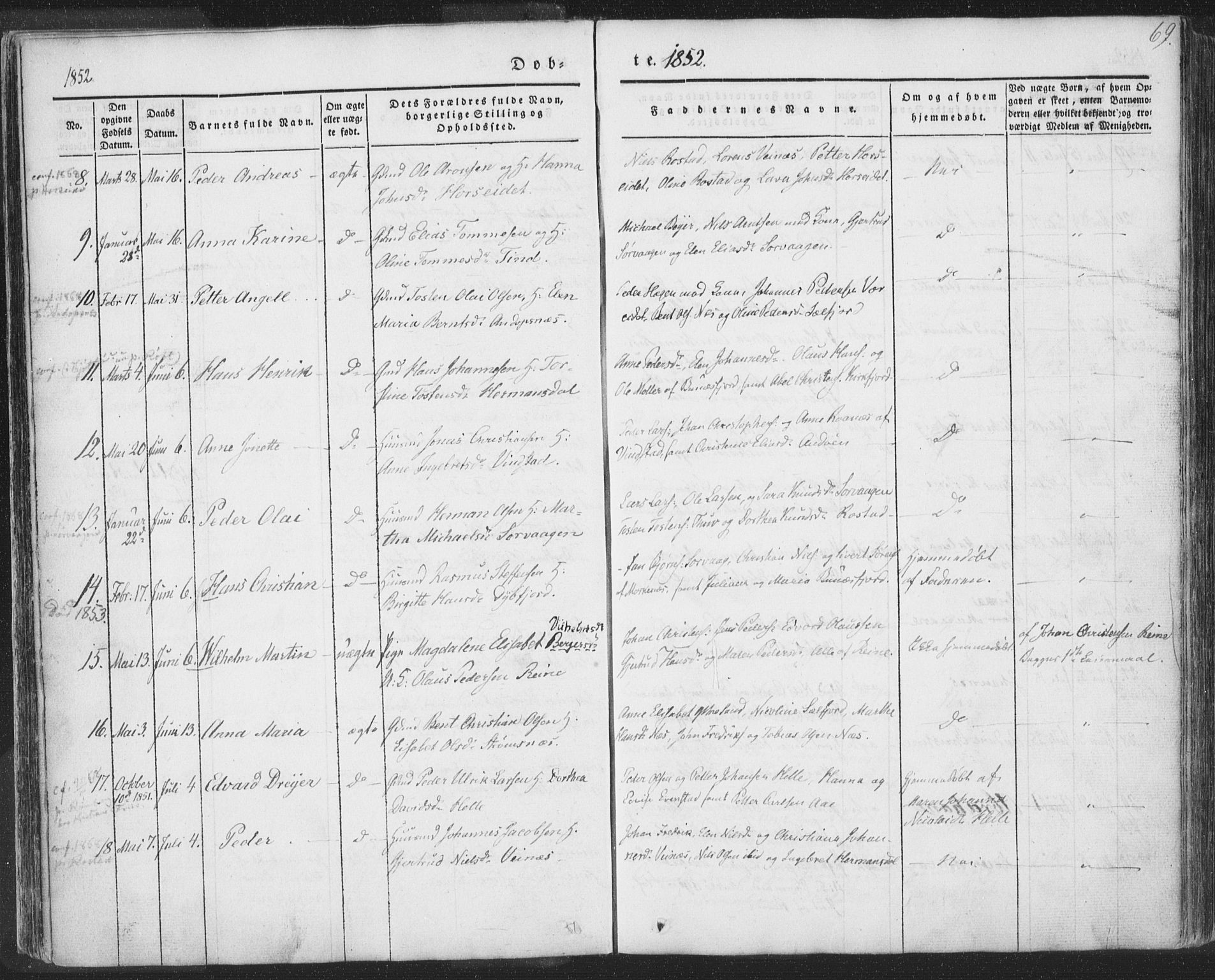 Ministerialprotokoller, klokkerbøker og fødselsregistre - Nordland, AV/SAT-A-1459/885/L1202: Parish register (official) no. 885A03, 1838-1859, p. 69