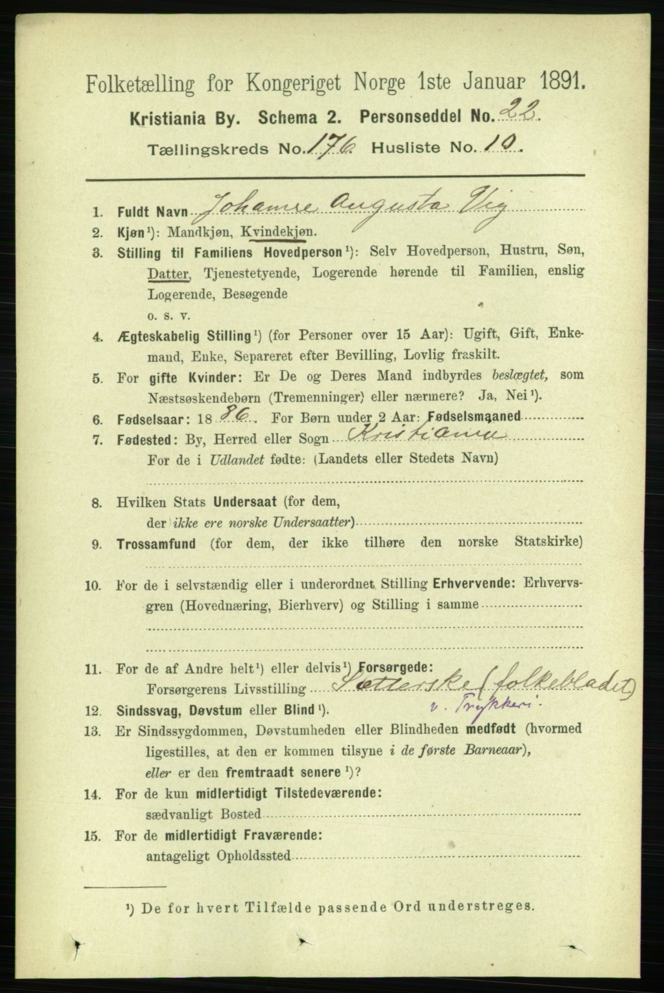 RA, 1891 census for 0301 Kristiania, 1891, p. 105928
