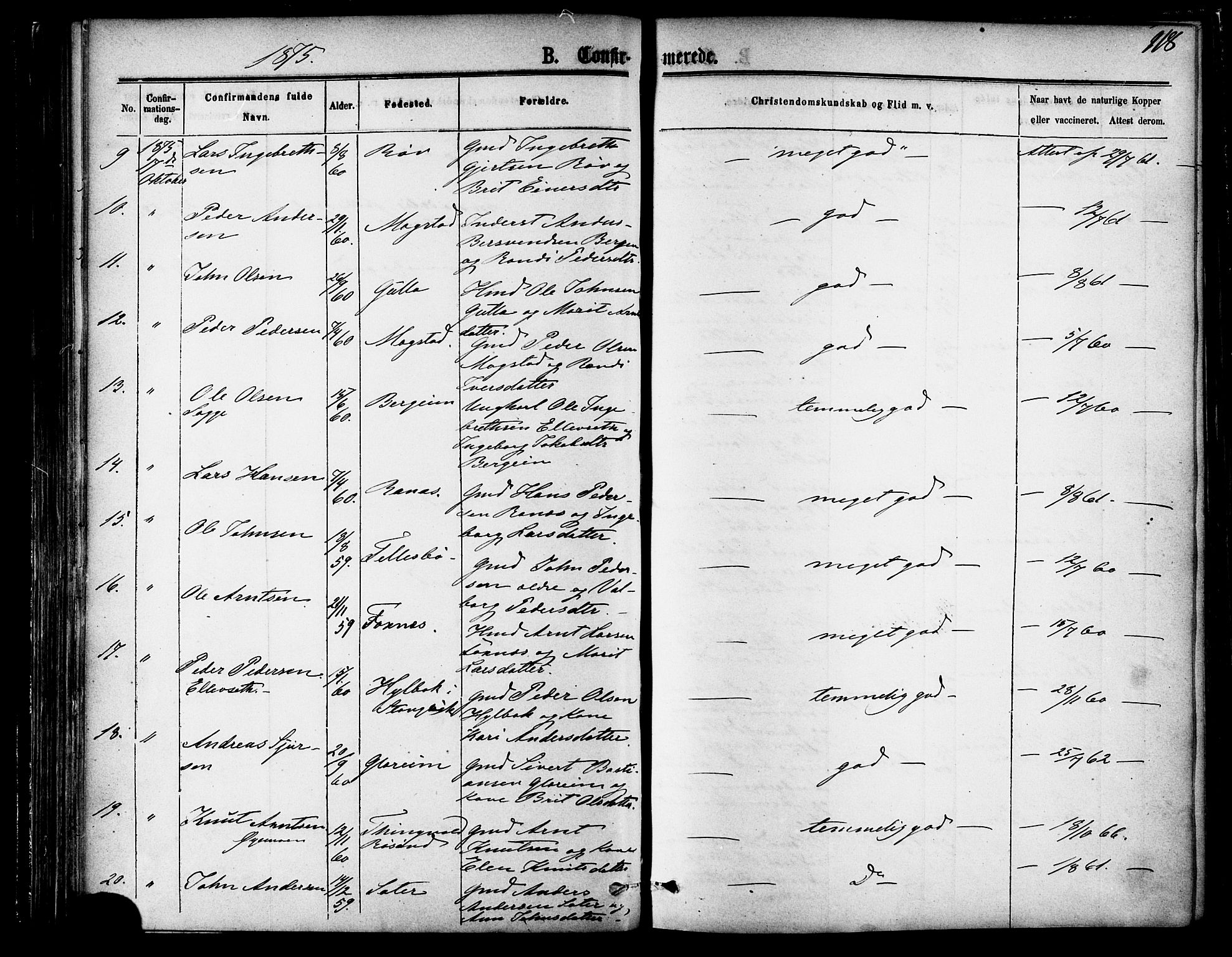 Ministerialprotokoller, klokkerbøker og fødselsregistre - Møre og Romsdal, AV/SAT-A-1454/595/L1046: Parish register (official) no. 595A08, 1874-1884, p. 118