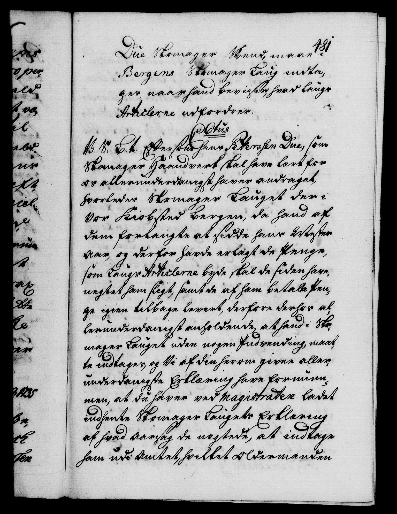 Danske Kanselli 1572-1799, RA/EA-3023/F/Fc/Fca/Fcab/L0026: Norske tegnelser, 1734-1735, p. 481a