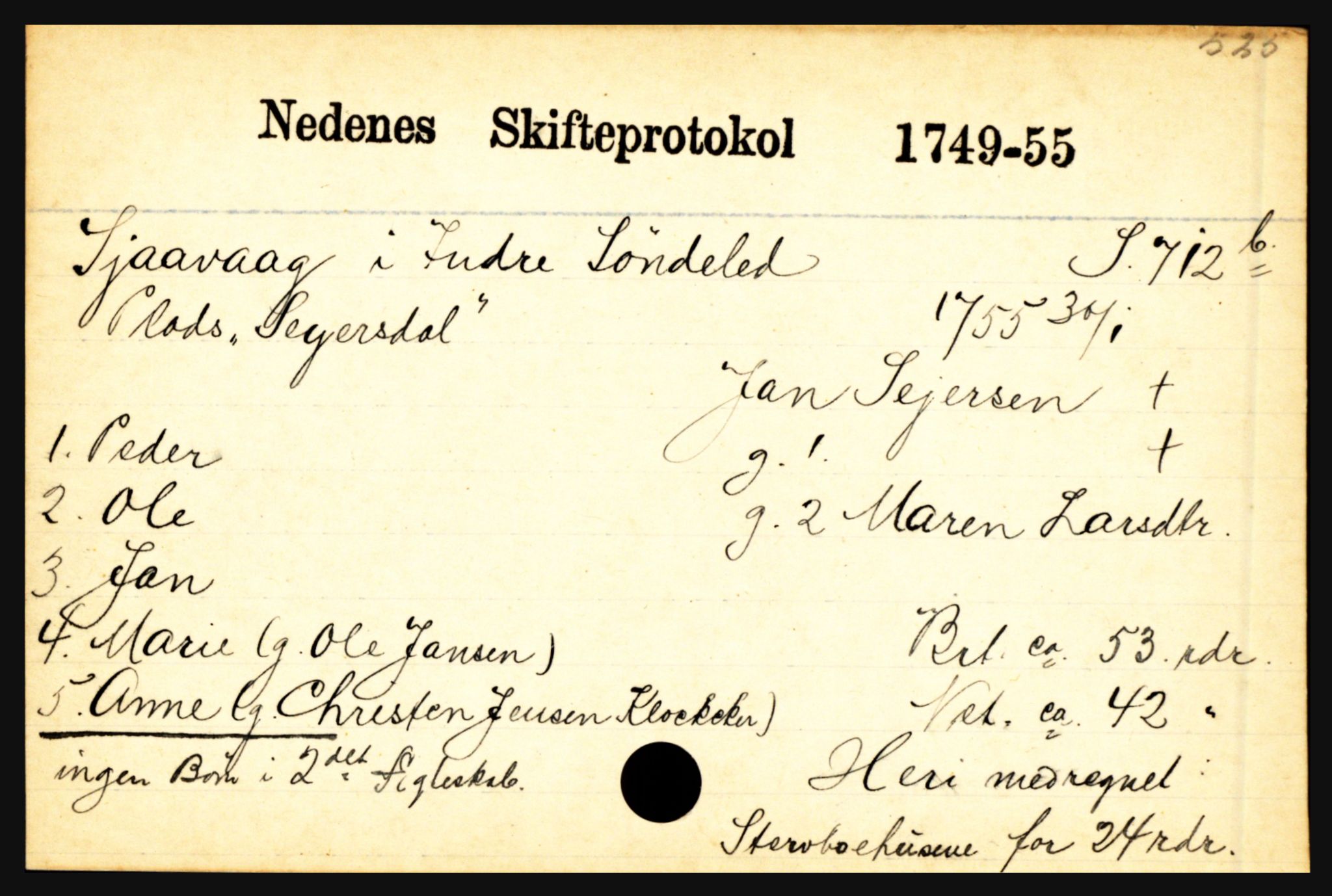 Nedenes sorenskriveri før 1824, AV/SAK-1221-0007/H, p. 26257