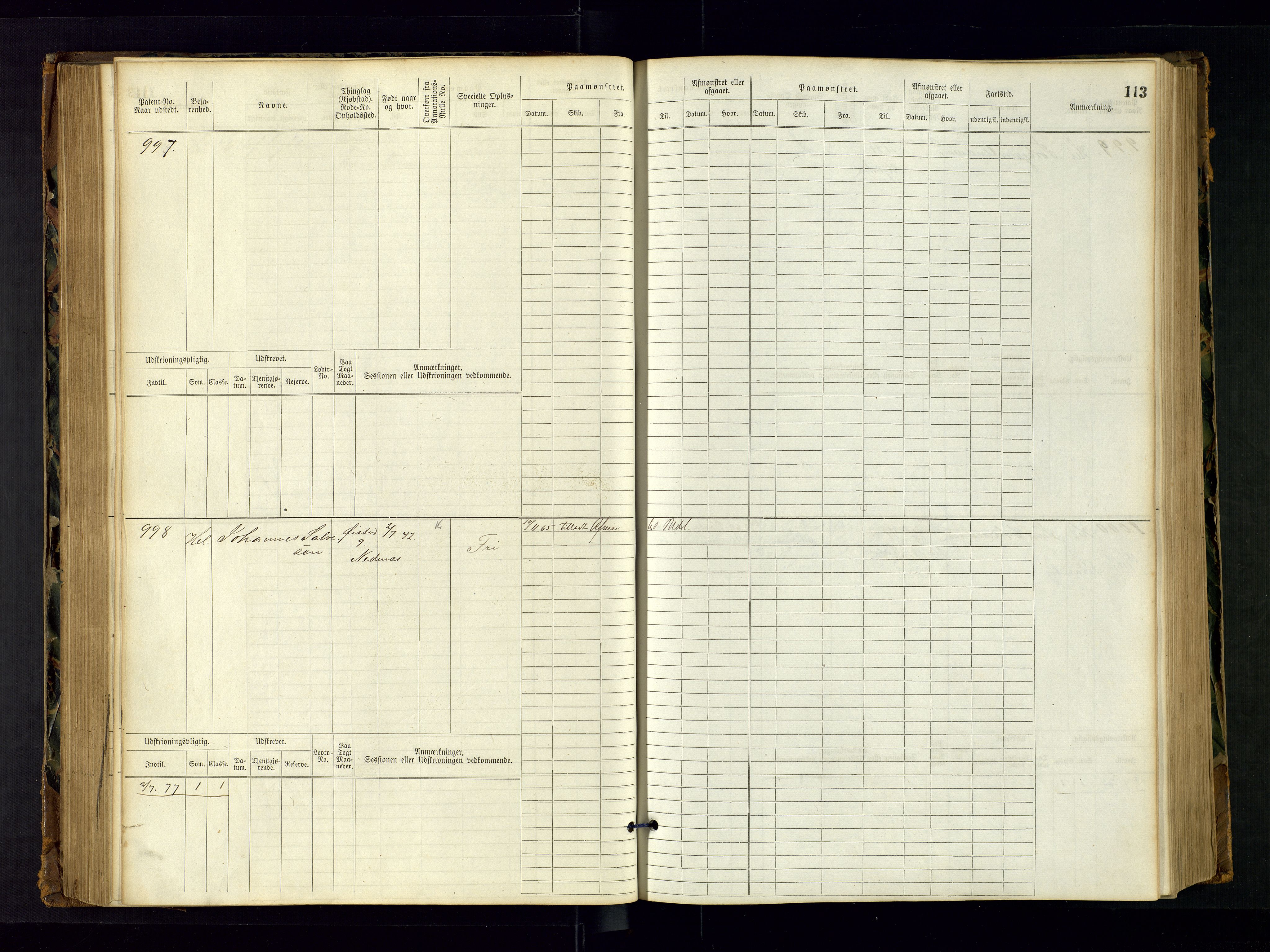 Arendal mønstringskrets, SAK/2031-0012/F/Fb/L0011: Hovedrulle nr 775-1528, S-9, 1868-1885, p. 116