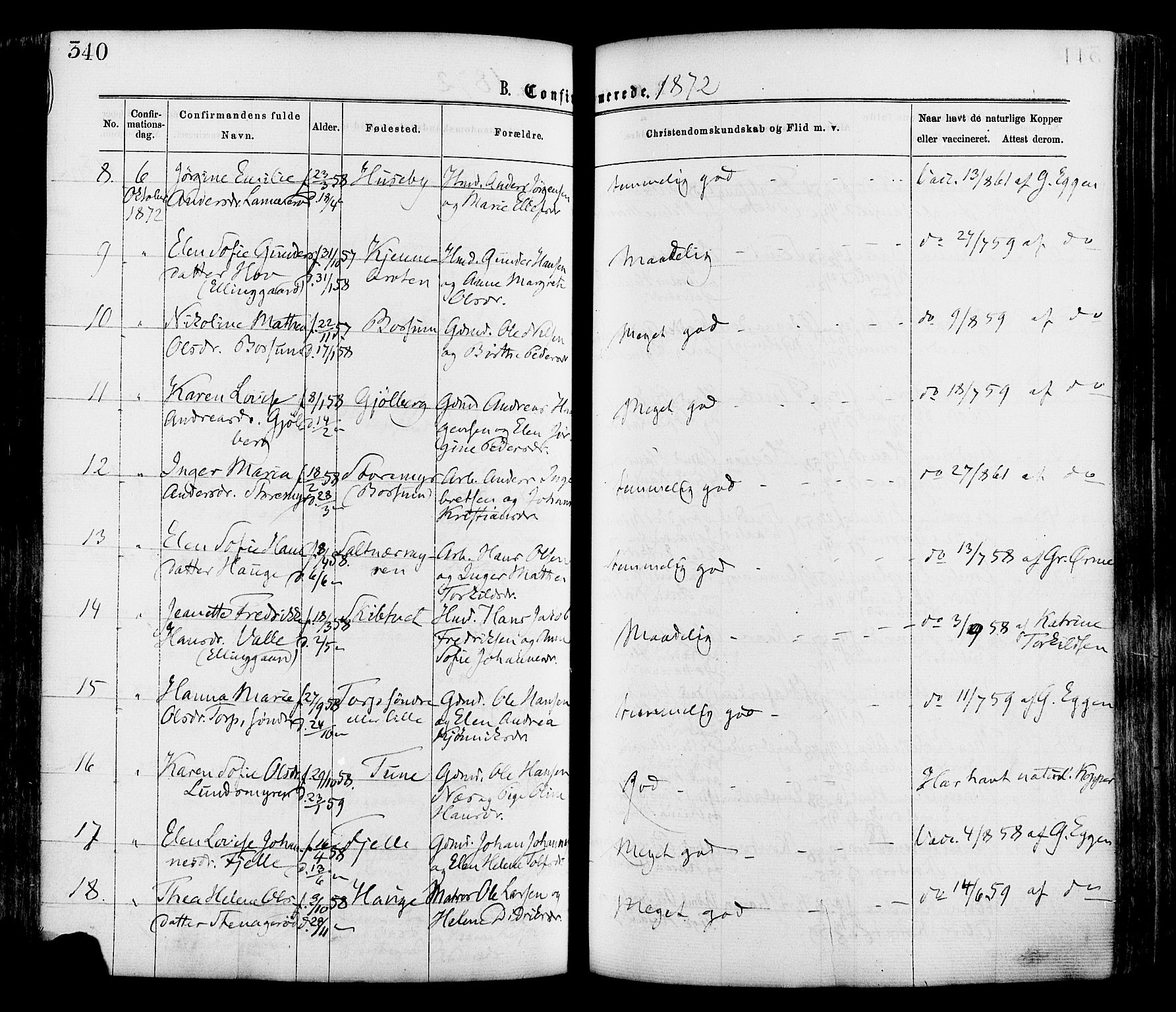 Onsøy prestekontor Kirkebøker, AV/SAO-A-10914/F/Fa/L0004: Parish register (official) no. I 4, 1861-1877, p. 340