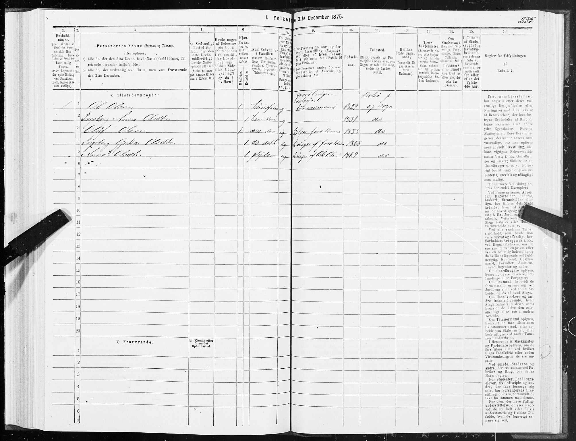 SAT, 1875 census for 1544P Bolsøy, 1875, p. 4235