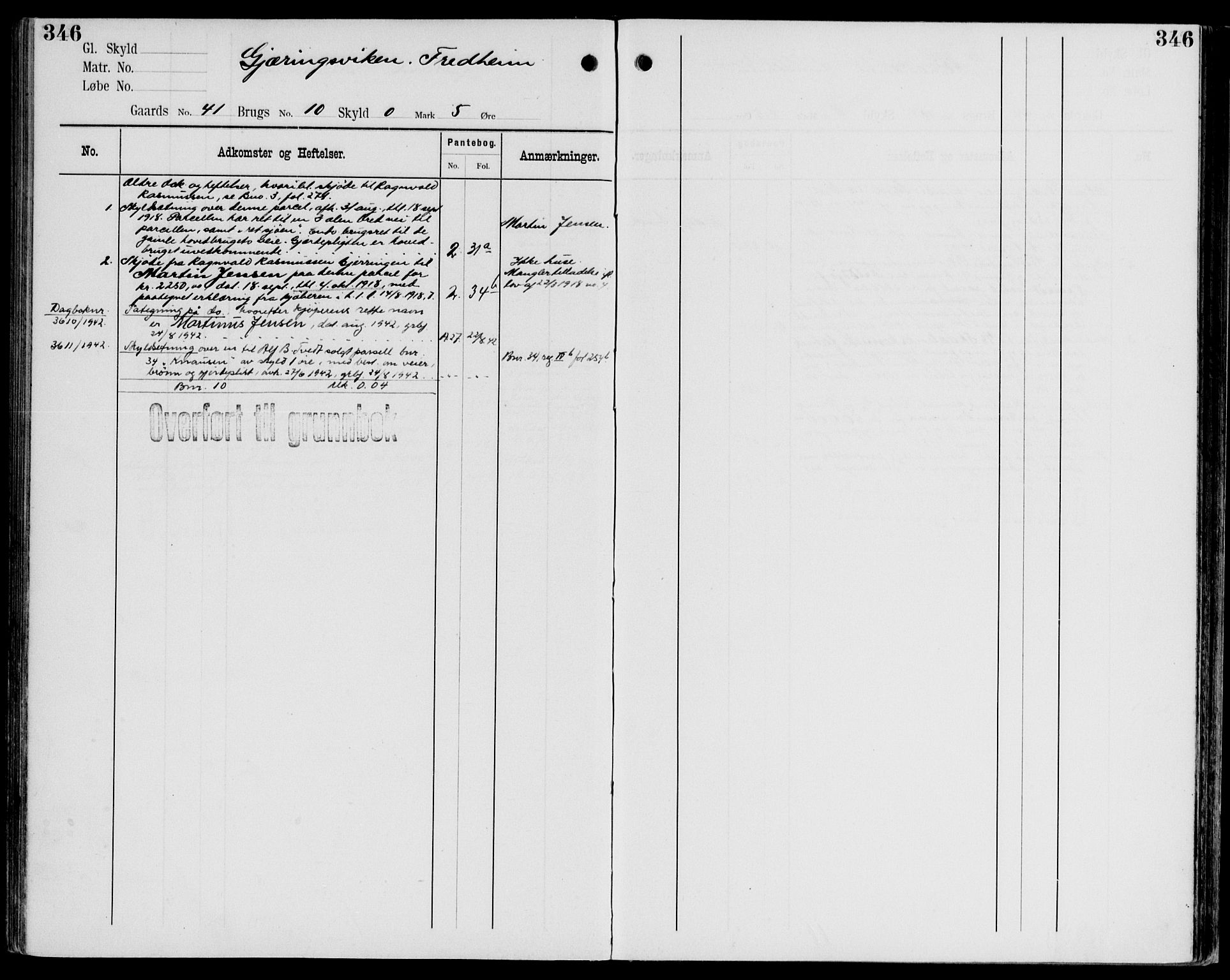 Midhordland sorenskriveri, AV/SAB-A-3001/1/G/Ga/Gab/L0107: Mortgage register no. II.A.b.107, p. 346