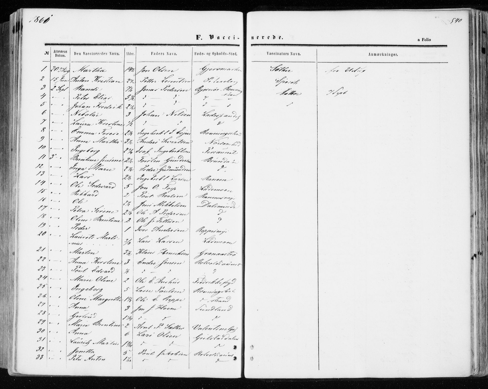 Ministerialprotokoller, klokkerbøker og fødselsregistre - Sør-Trøndelag, SAT/A-1456/606/L0292: Parish register (official) no. 606A07, 1856-1865, p. 540