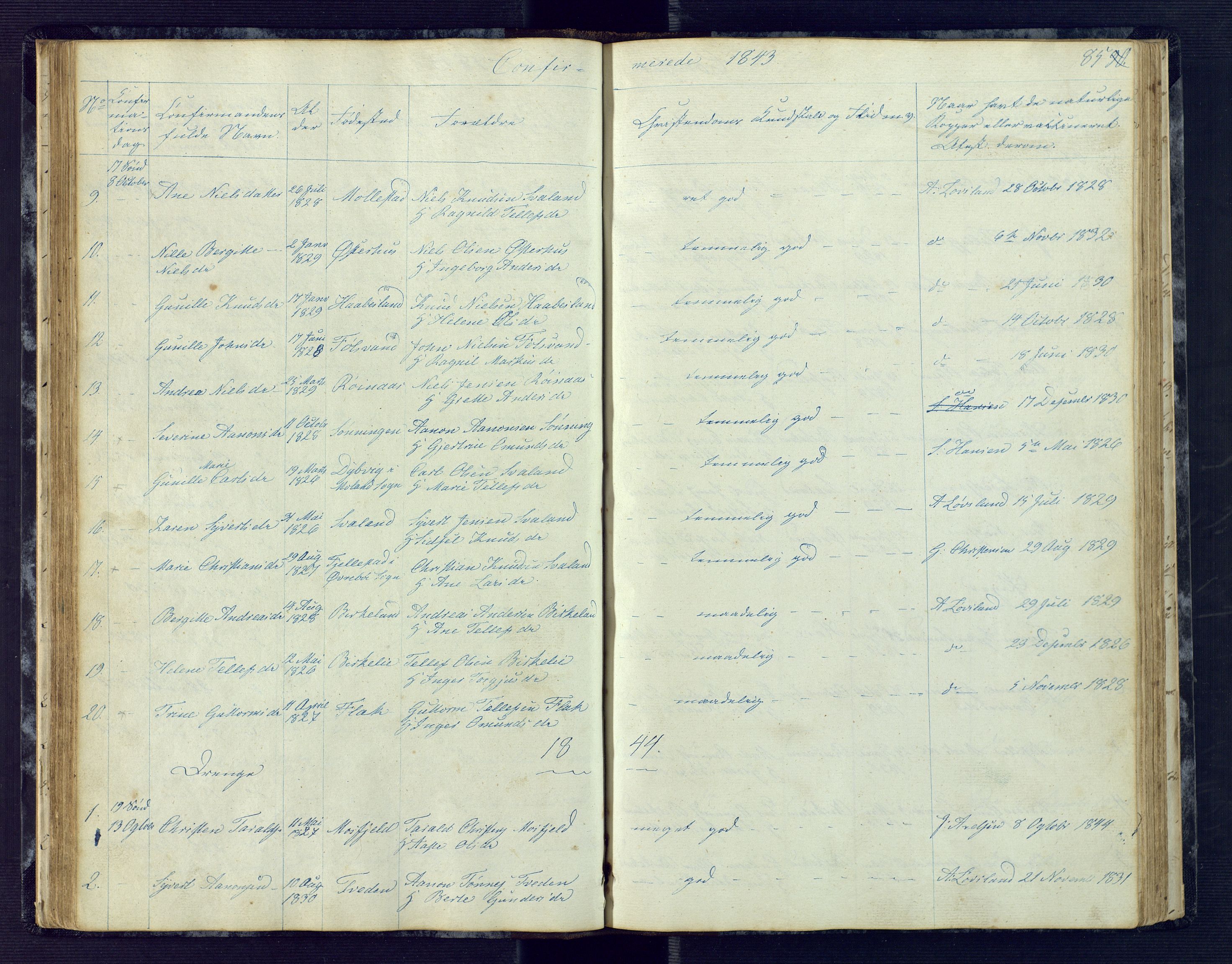 Birkenes sokneprestkontor, SAK/1111-0004/F/Fb/L0001: Parish register (copy) no. B 1, 1837-1856, p. 85