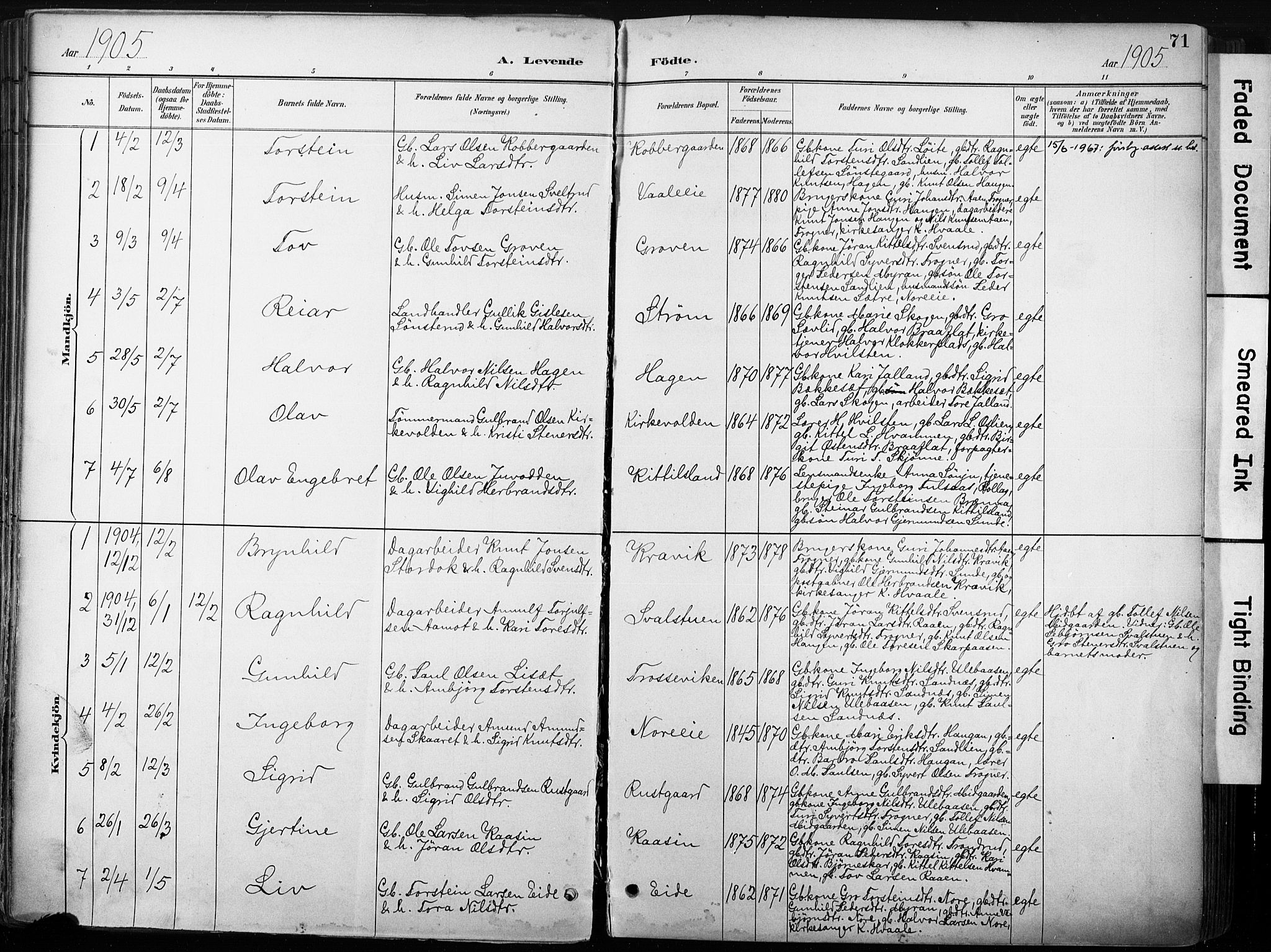 Nore kirkebøker, AV/SAKO-A-238/F/Fb/L0002: Parish register (official) no. II 2, 1886-1906, p. 71