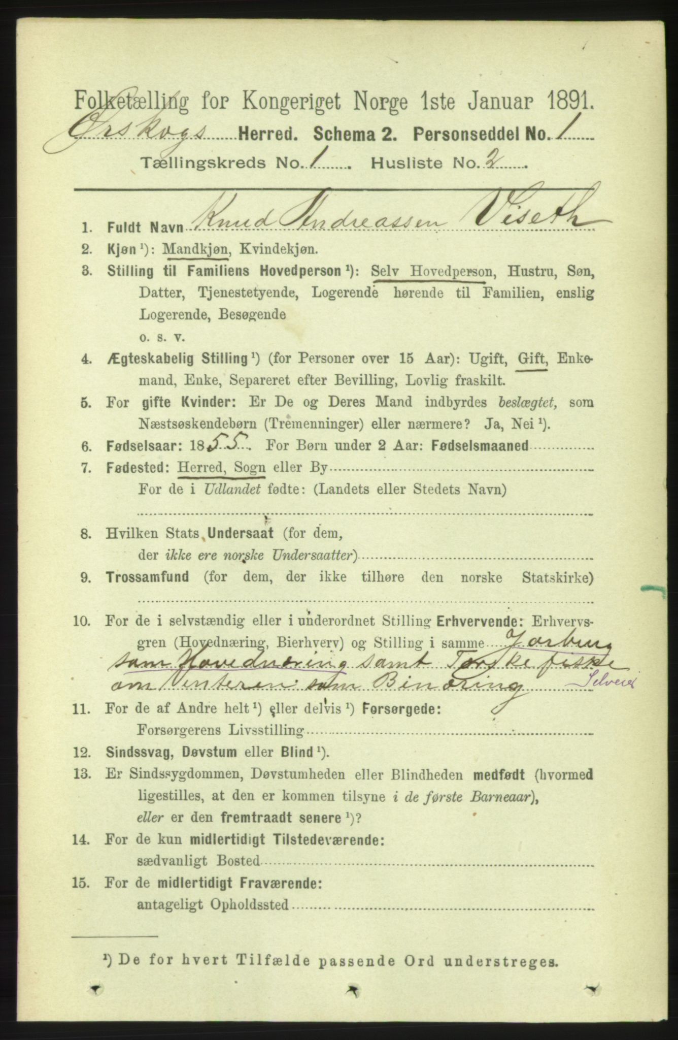 RA, 1891 census for 1527 Ørskog, 1891, p. 97