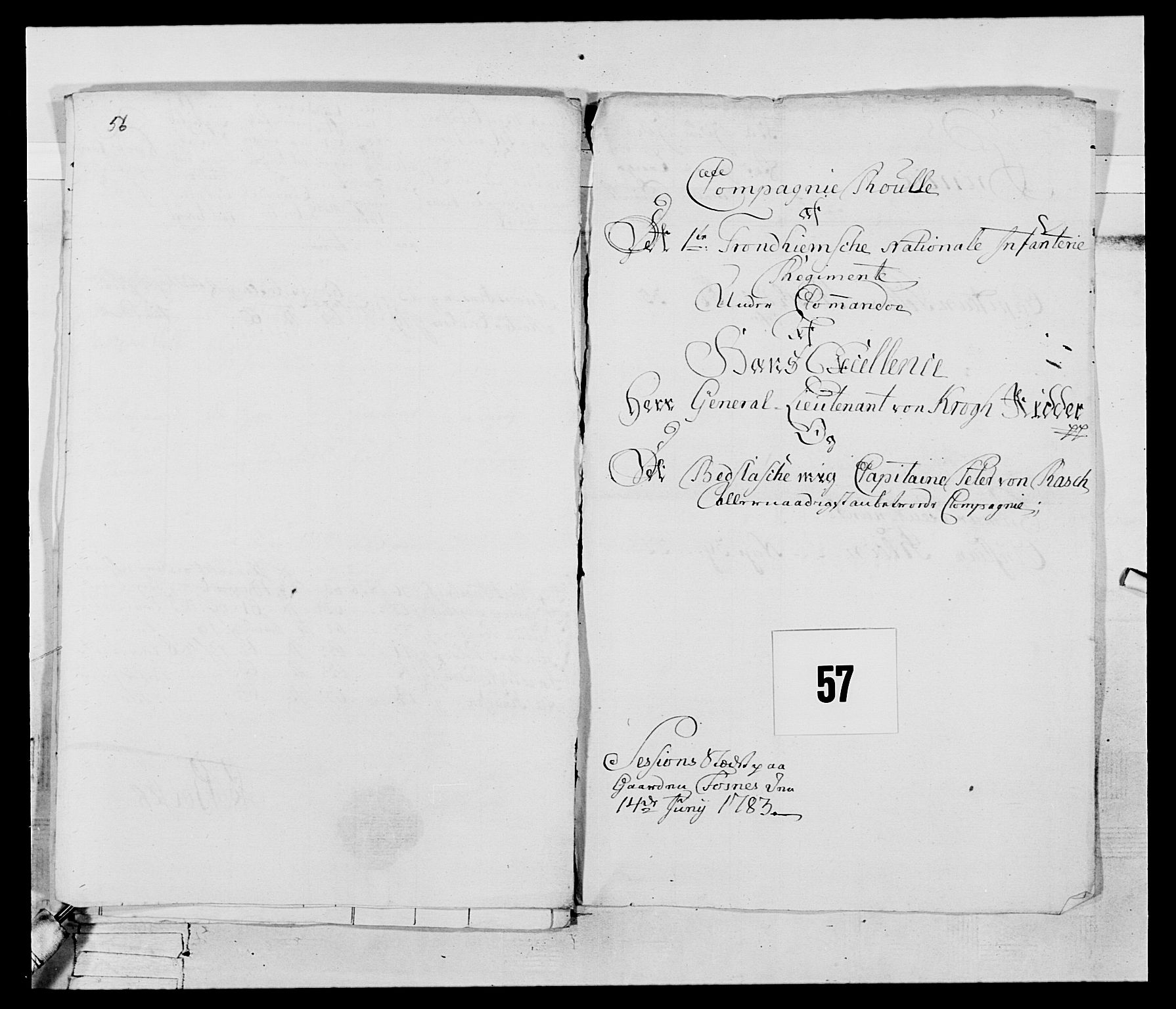 Generalitets- og kommissariatskollegiet, Det kongelige norske kommissariatskollegium, RA/EA-5420/E/Eh/L0074: 1. Trondheimske nasjonale infanteriregiment, 1780-1787, p. 263