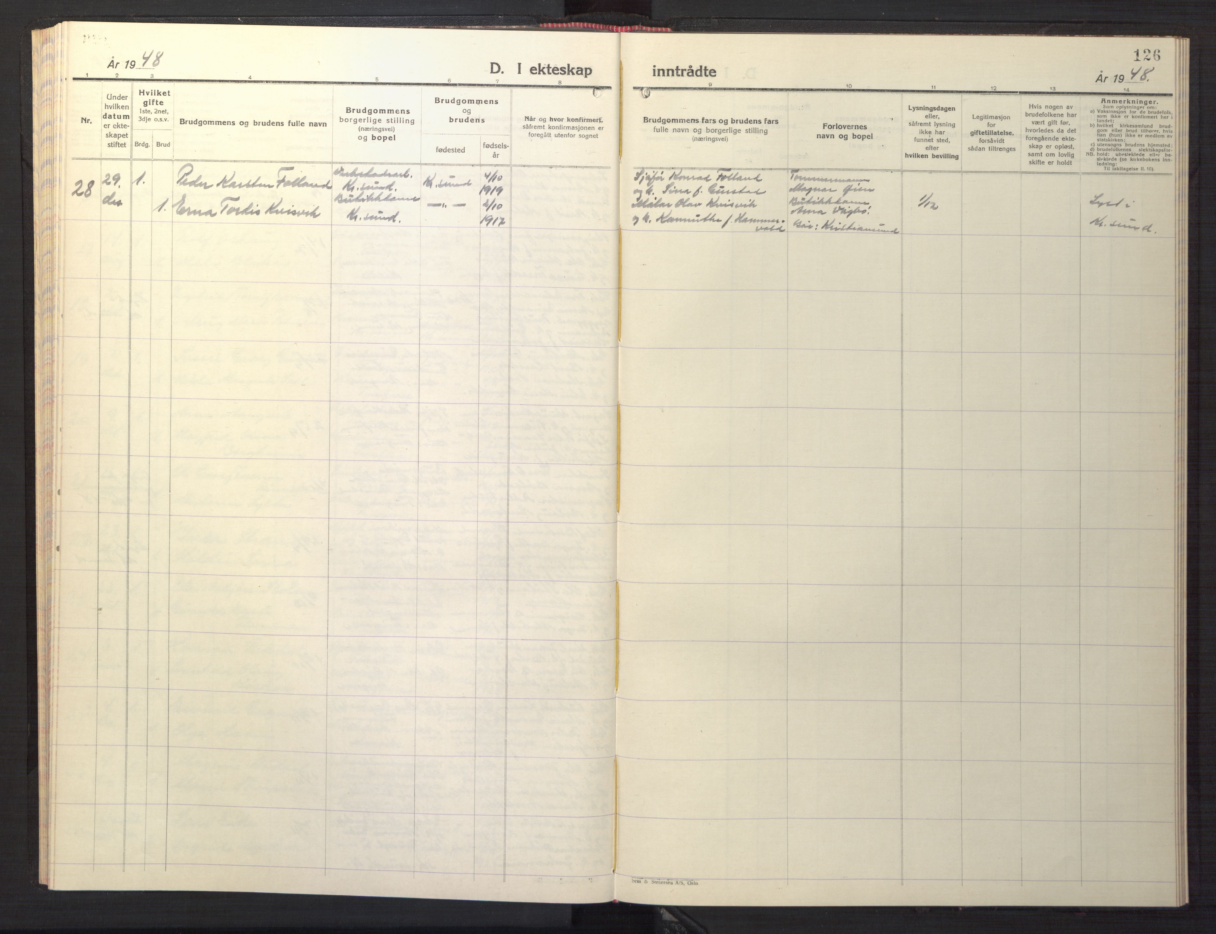 Ministerialprotokoller, klokkerbøker og fødselsregistre - Møre og Romsdal, AV/SAT-A-1454/586/L0996: Parish register (copy) no. 586C07, 1944-1949, p. 125