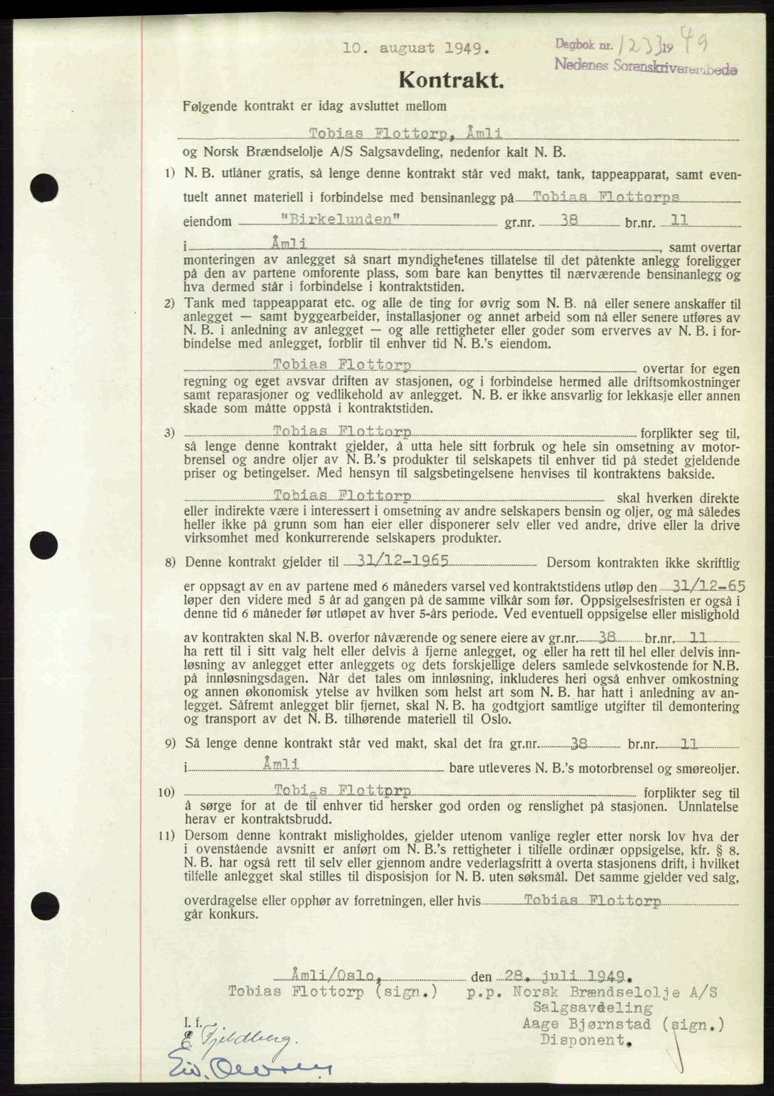 Nedenes sorenskriveri, SAK/1221-0006/G/Gb/Gba/L0061: Mortgage book no. A13, 1949-1949, Diary no: : 1233/1949