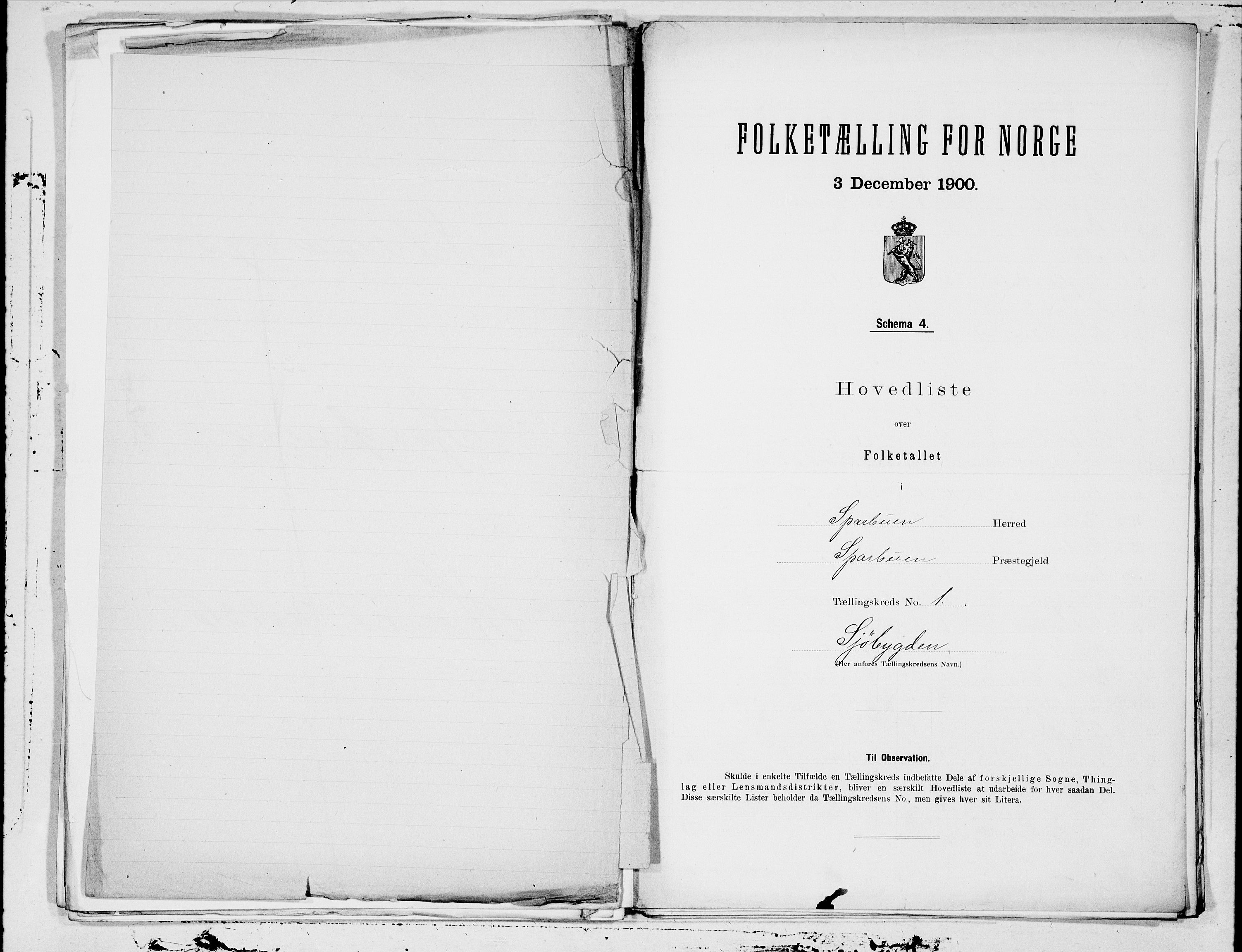 SAT, 1900 census for Sparbu, 1900, p. 2