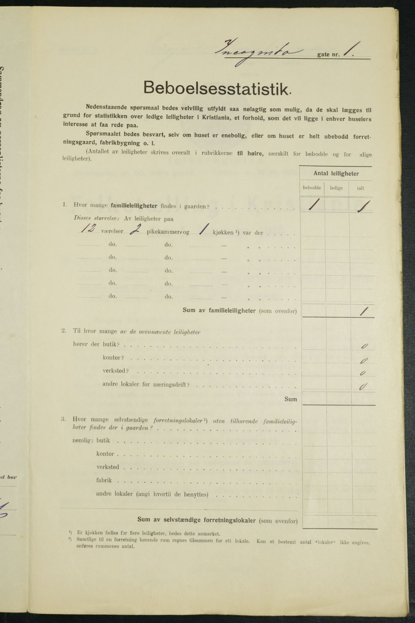 OBA, Municipal Census 1914 for Kristiania, 1914, p. 44006