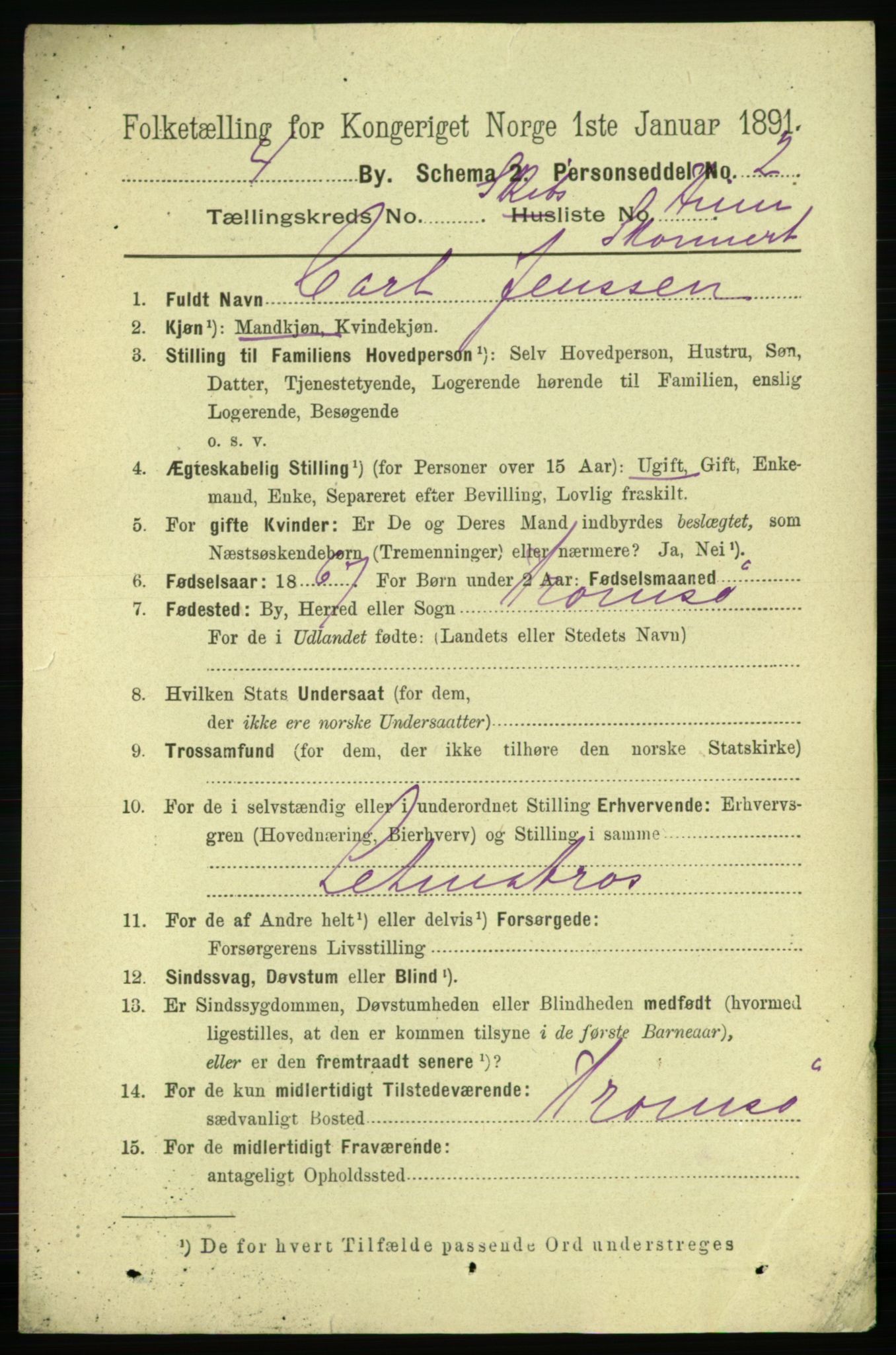 RA, 1891 census for 0104 Moss, 1891, p. 9869